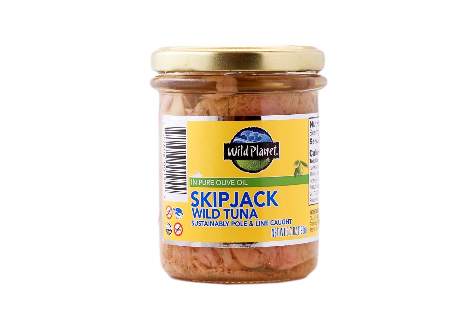 Skipjack Tuna in Olive Oil, Keto & Paleo Friendly, Mercury Tested, 6.7oz (Pack o