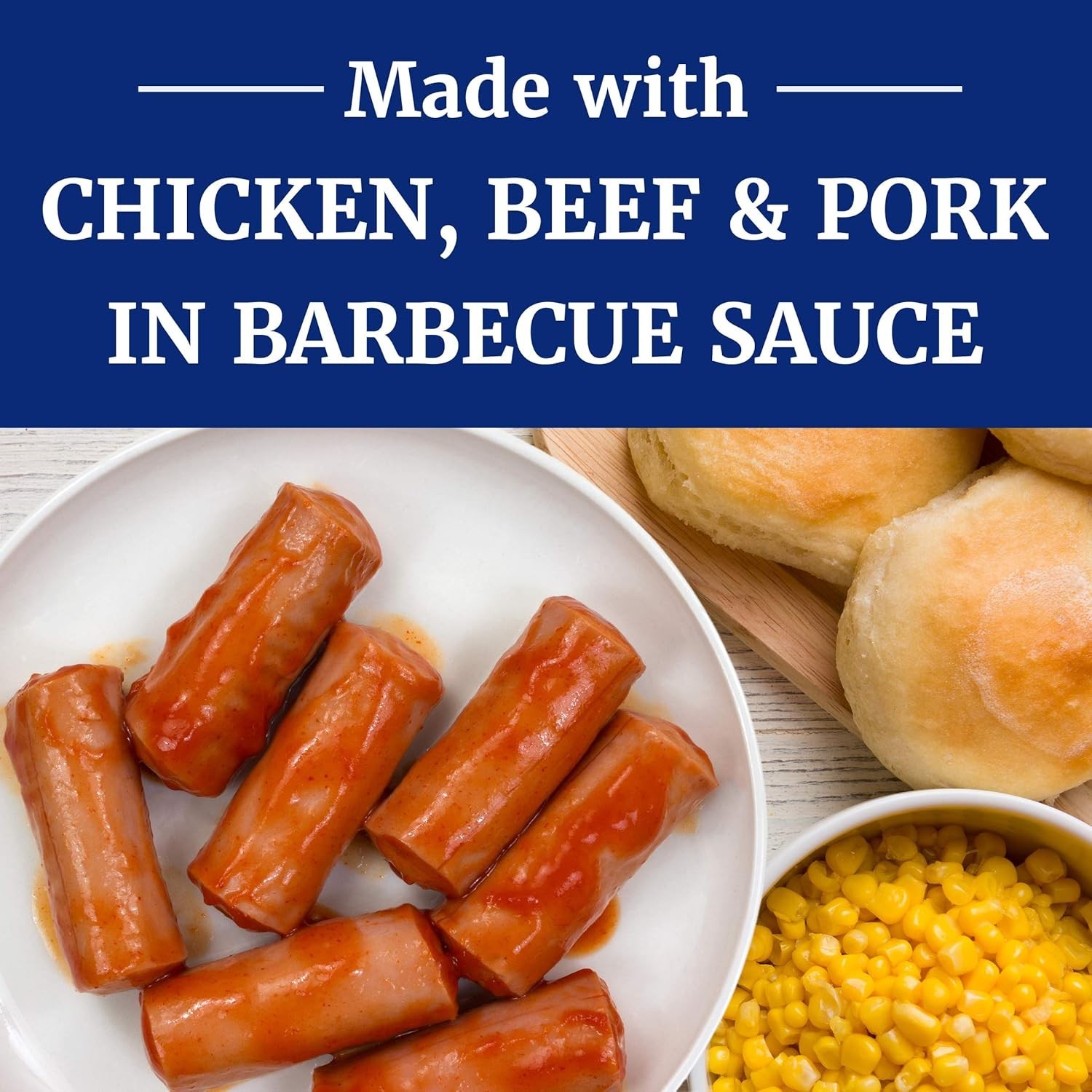 Low Carb Vienna Sausages with Barbecue Sauce, Convenient 4.6 oz Cans – 24 Count