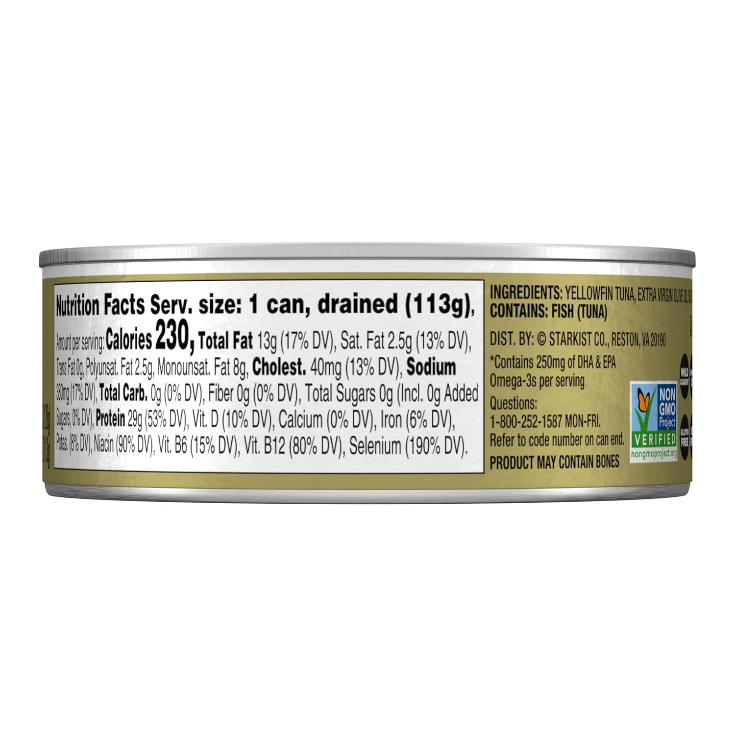 Starkist E.V.O.O. Solid Yellowfin/Light Tuna in Extra Virgin Olive Oil – 4.5 Oz