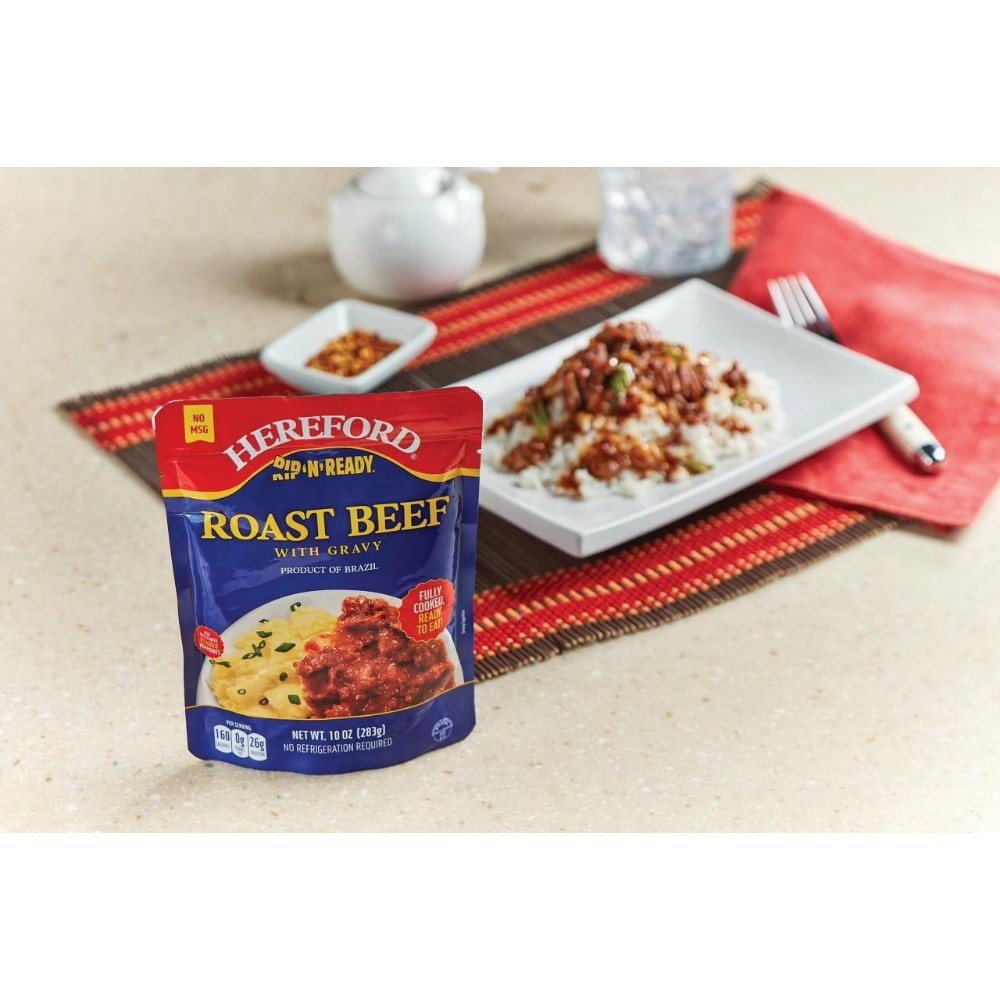 Fully Cooked Roast Beef with Gravy in Shelf Stable Pouch 10 oz 3 Pack