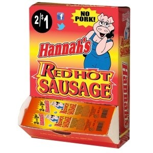 Hannahs Red Hot Sausage No Pork 50ct Box
