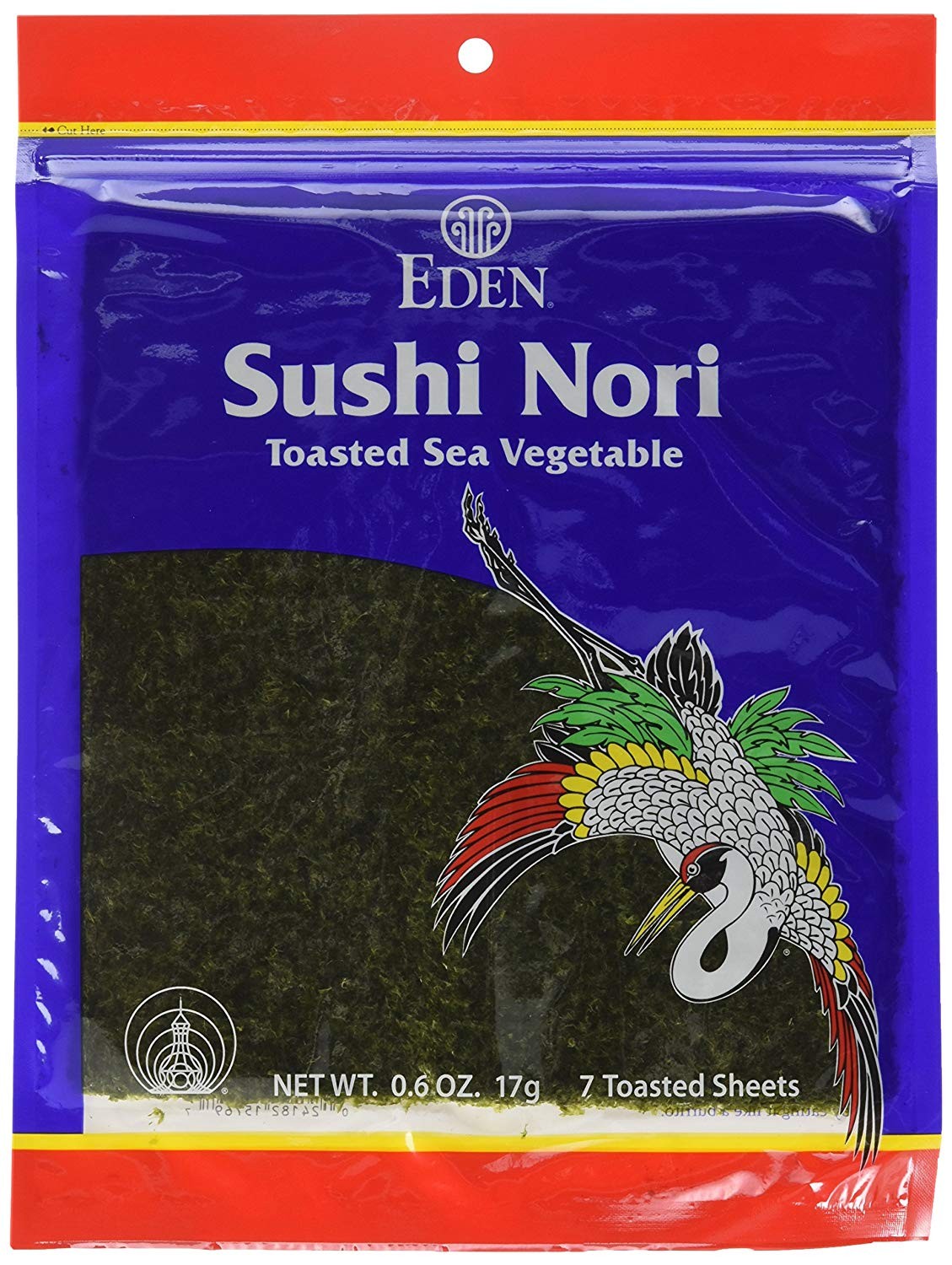 Eden Foods Nori Sushi Toasted 7 Sheets, 0.6 Ounce