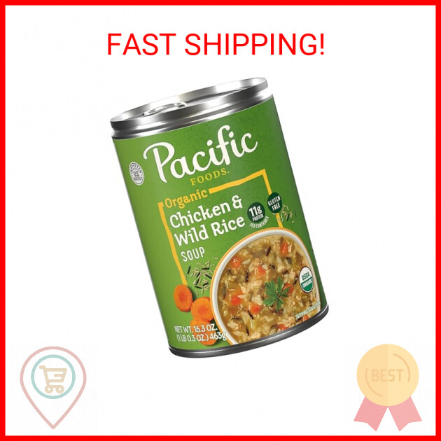 Pacific Foods Organic Wild Rice Chicken Soup, 16.3 Oz Can