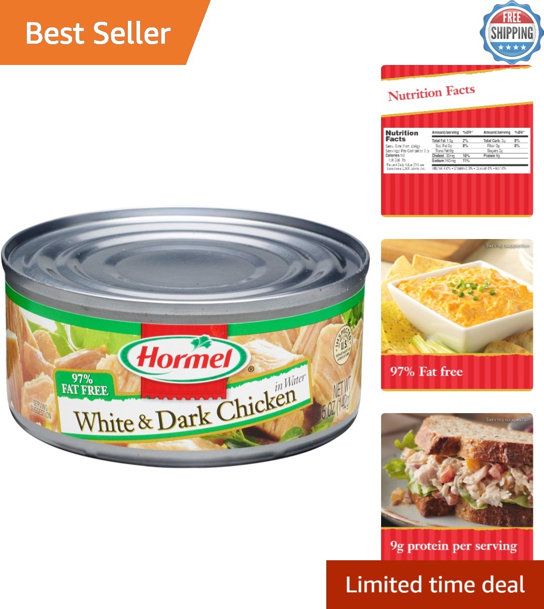 Bulk 12-Pack Canned White & Dark Chicken – Healthy Protein 50 Cal per Serving