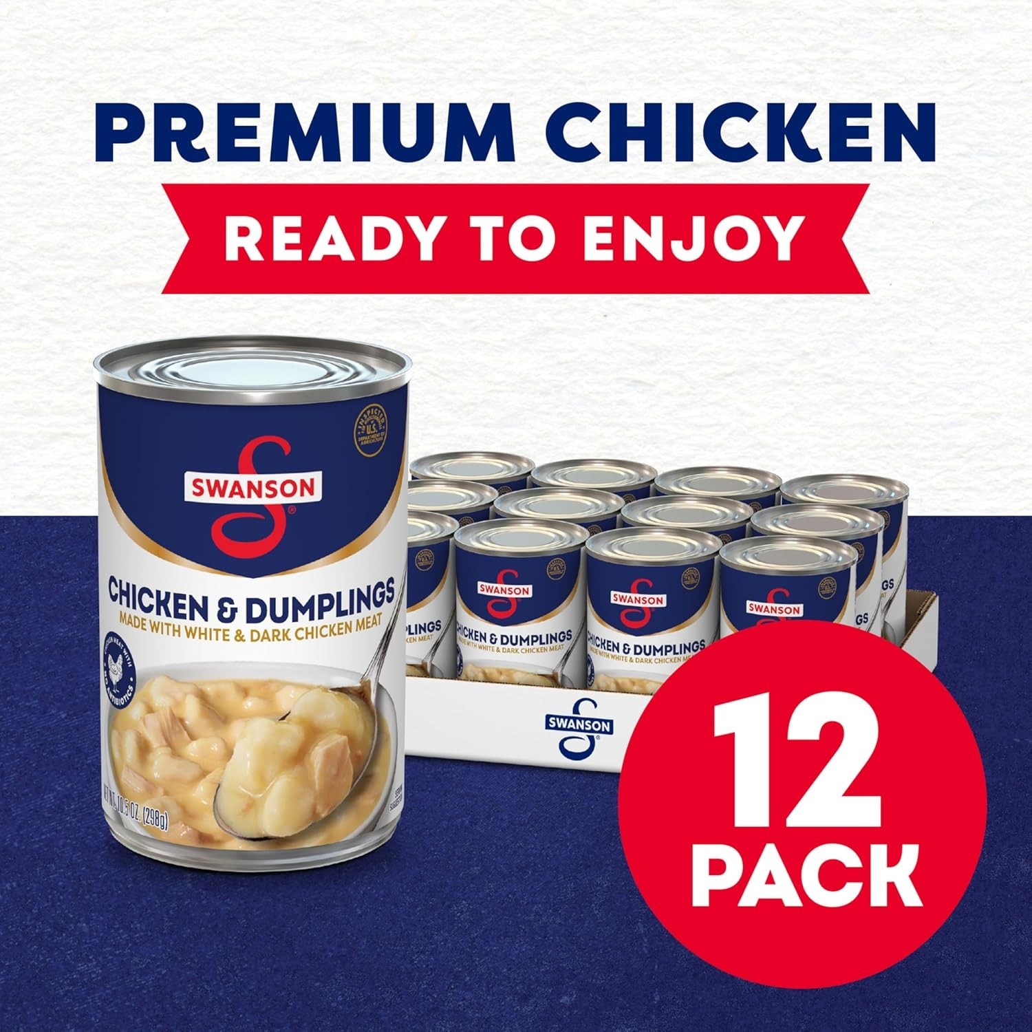 Hearty Swanson Canned Chicken & Dumplings – 12 Can Variety, Classic Comfort Food