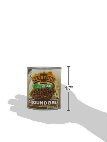 2 Can- Keystone Meats All Natural Ground Beef Fully Cooked 28oz No Preservatives