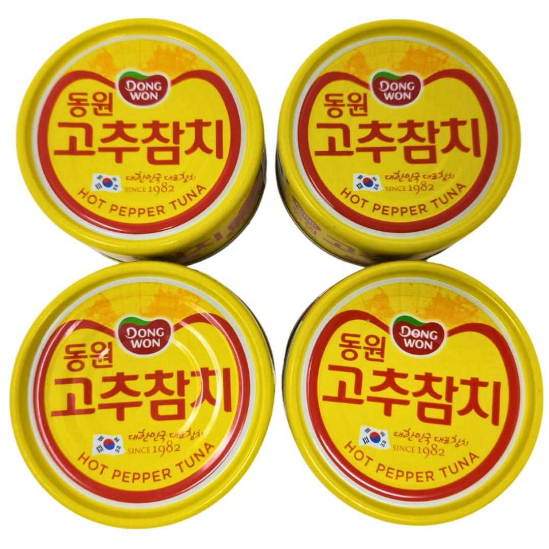 Dongwon Tuna in Hot Pepper Sauce with Vegetables, 150g 4 Pack