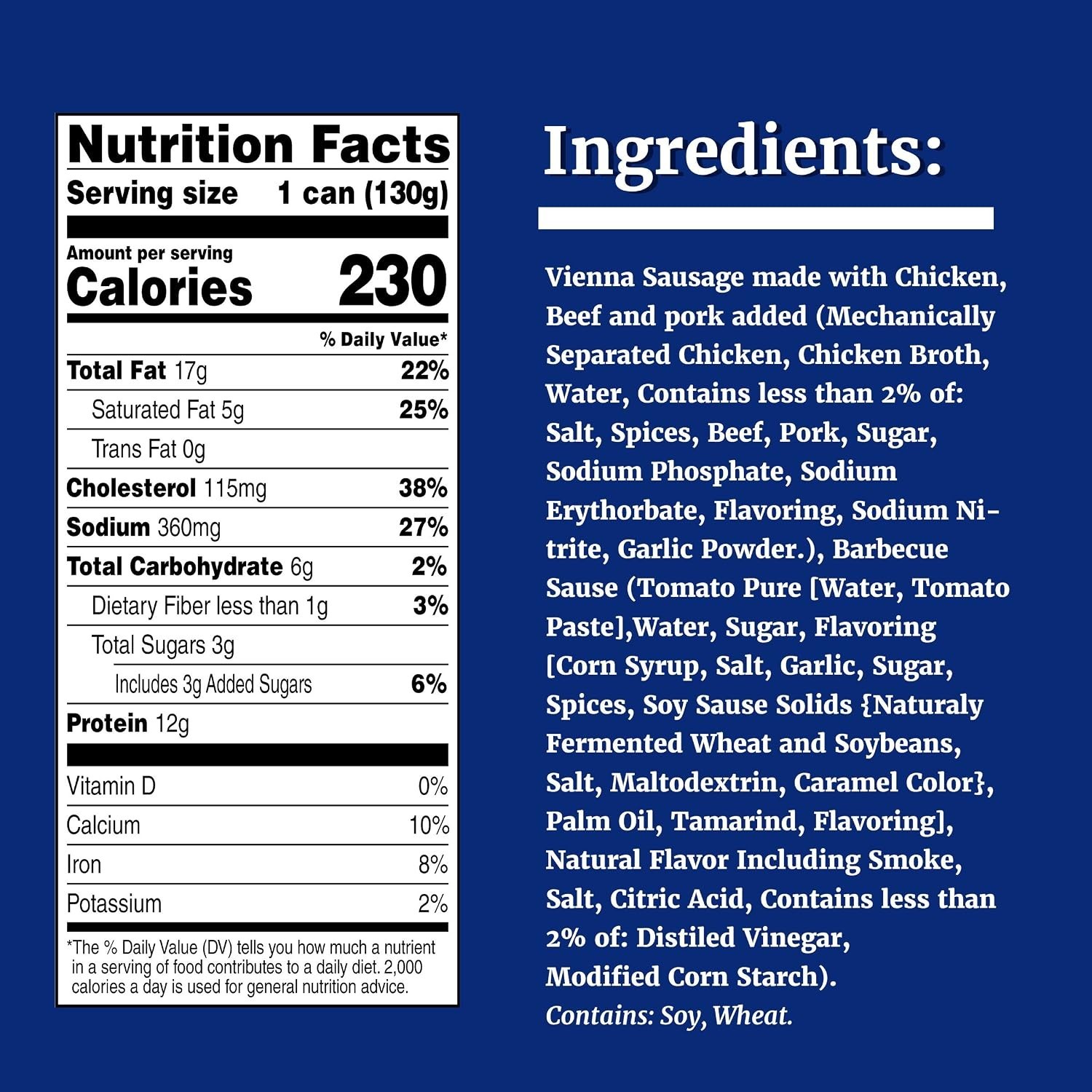 24 Pack Vienna Sausages, BBQ Sauce, Canned Meat