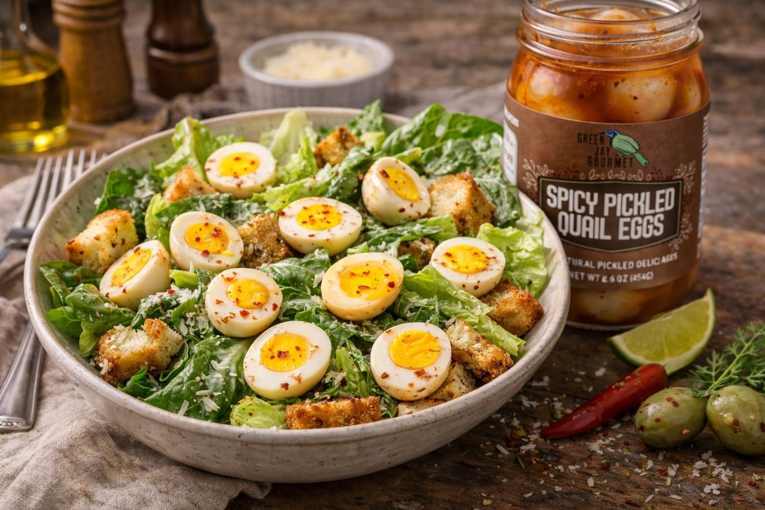 Spicy Pickled Quail Eggs in Jar – Gourmet Fresh Handcrafted – 2 x 16oz Jars