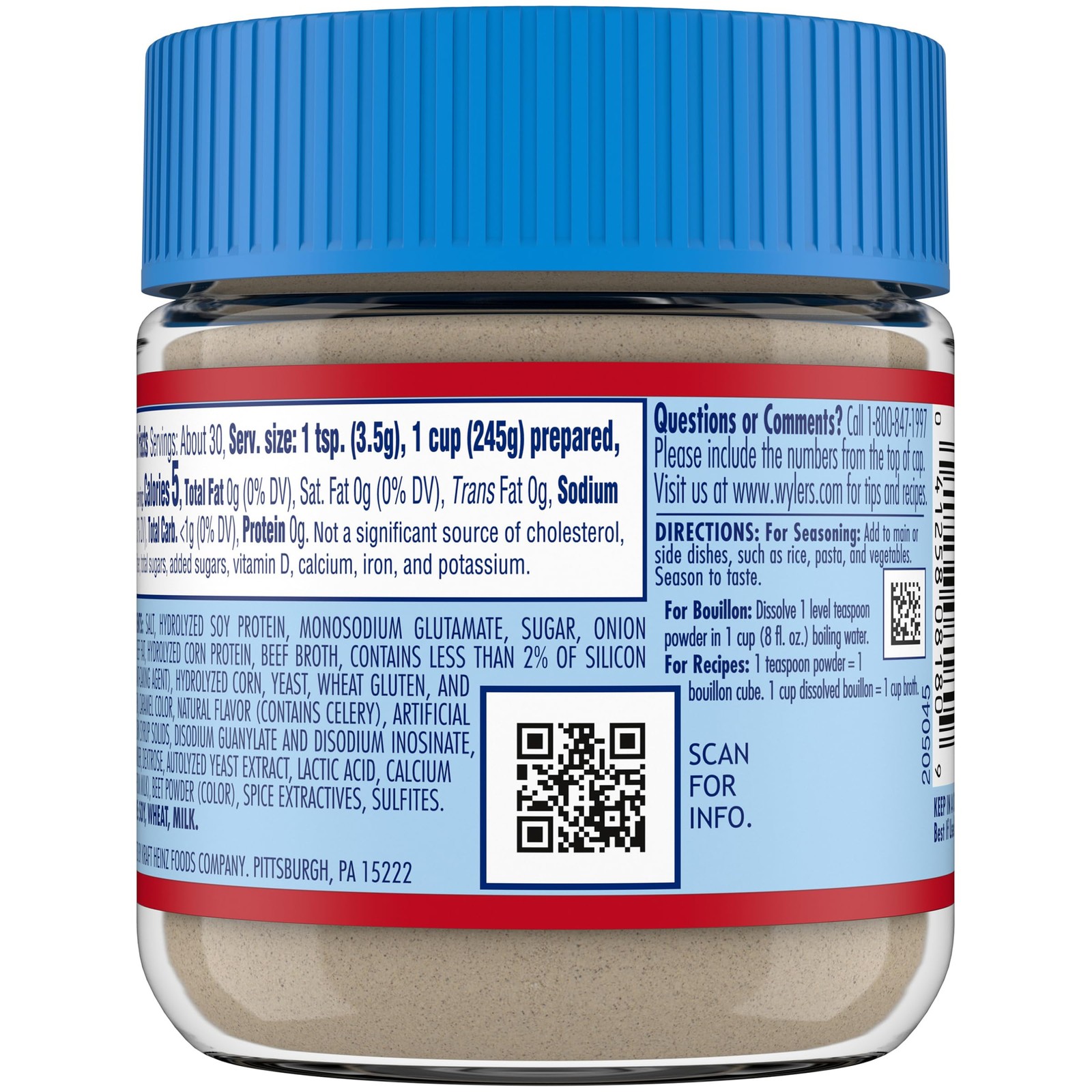 Instant Bouillon Beef Flavored Powder (3.75 oz Jar)