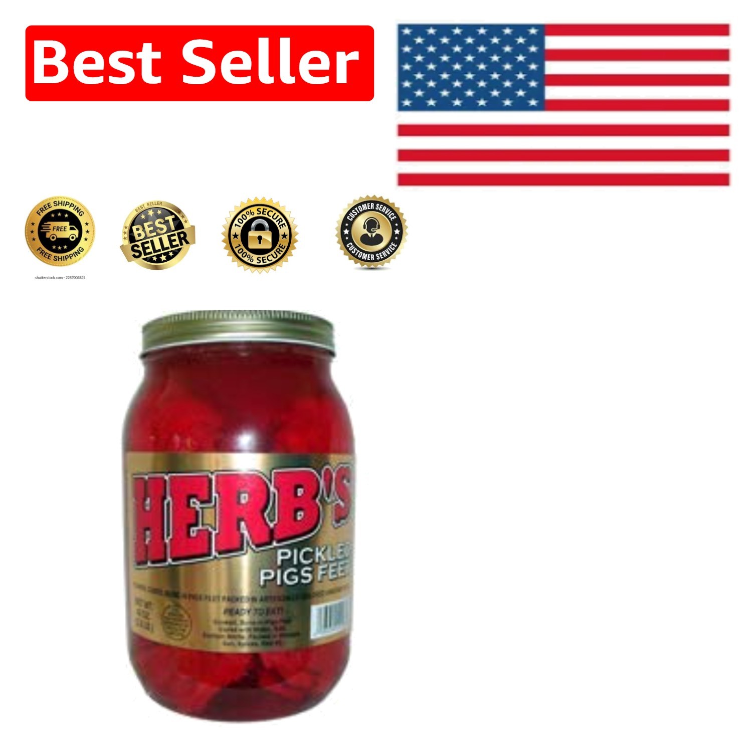 Enjoy Herb’s 1/2 Gallon Pickled Pigs Feet – Ready to Eat Southern Delicacy