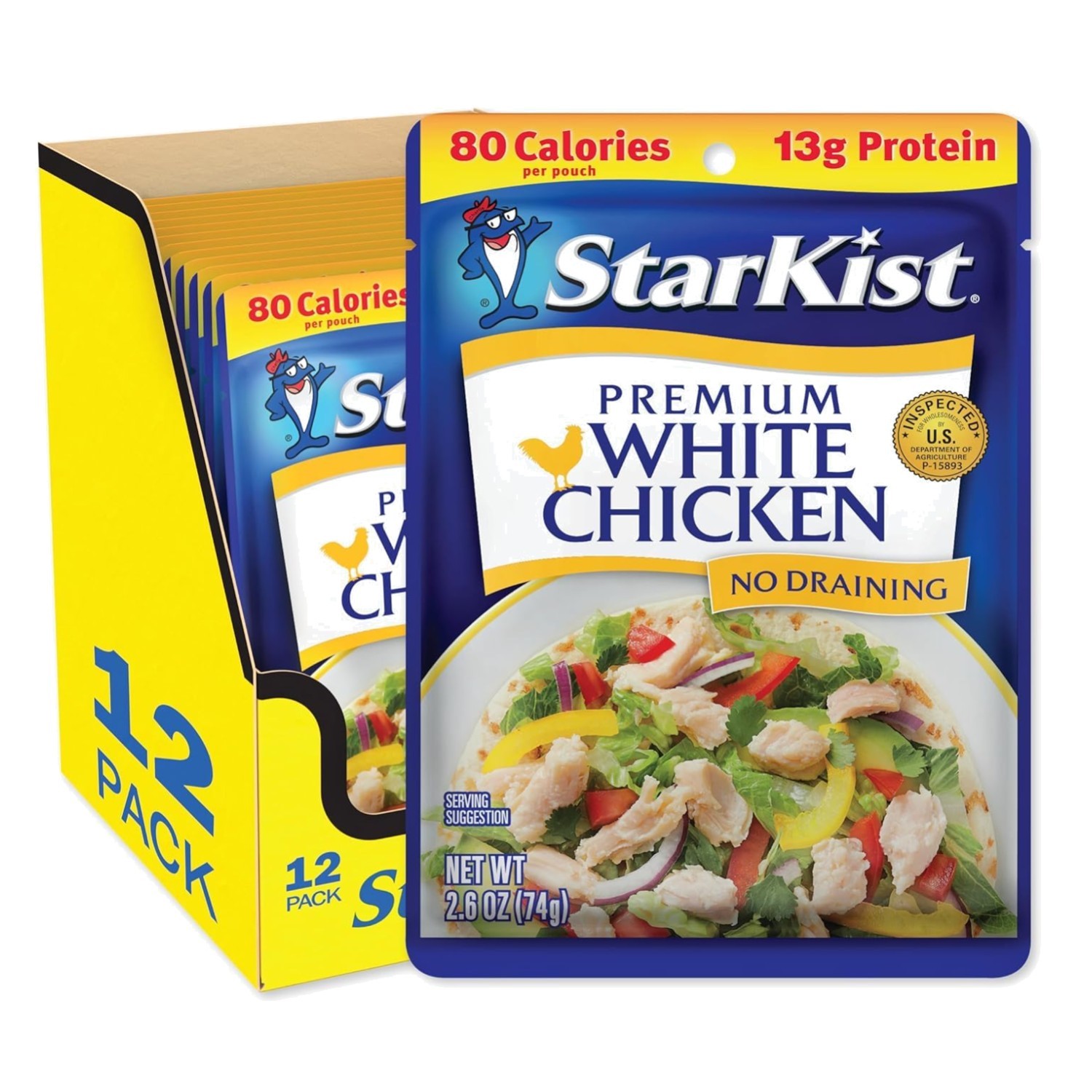 Keto-Friendly Chicken Pouches – 2.6 oz (12 Pack)