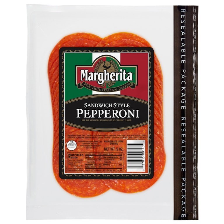 Margherita Genoa Salami with Wine & Pepperoni Sandwich Slices, (2 Of Each)