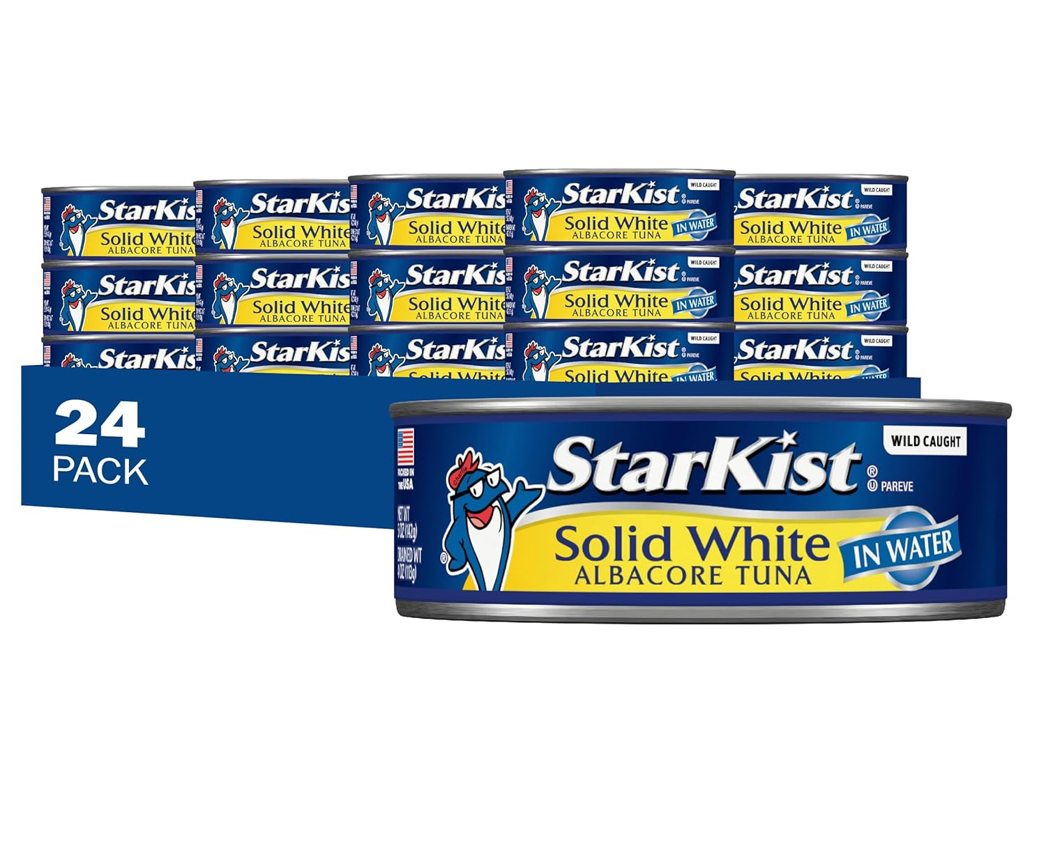 Solid White Albacore Tuna in Water, 5 Oz (24 Pack) Canned Tuna Fish, Wild Cau…