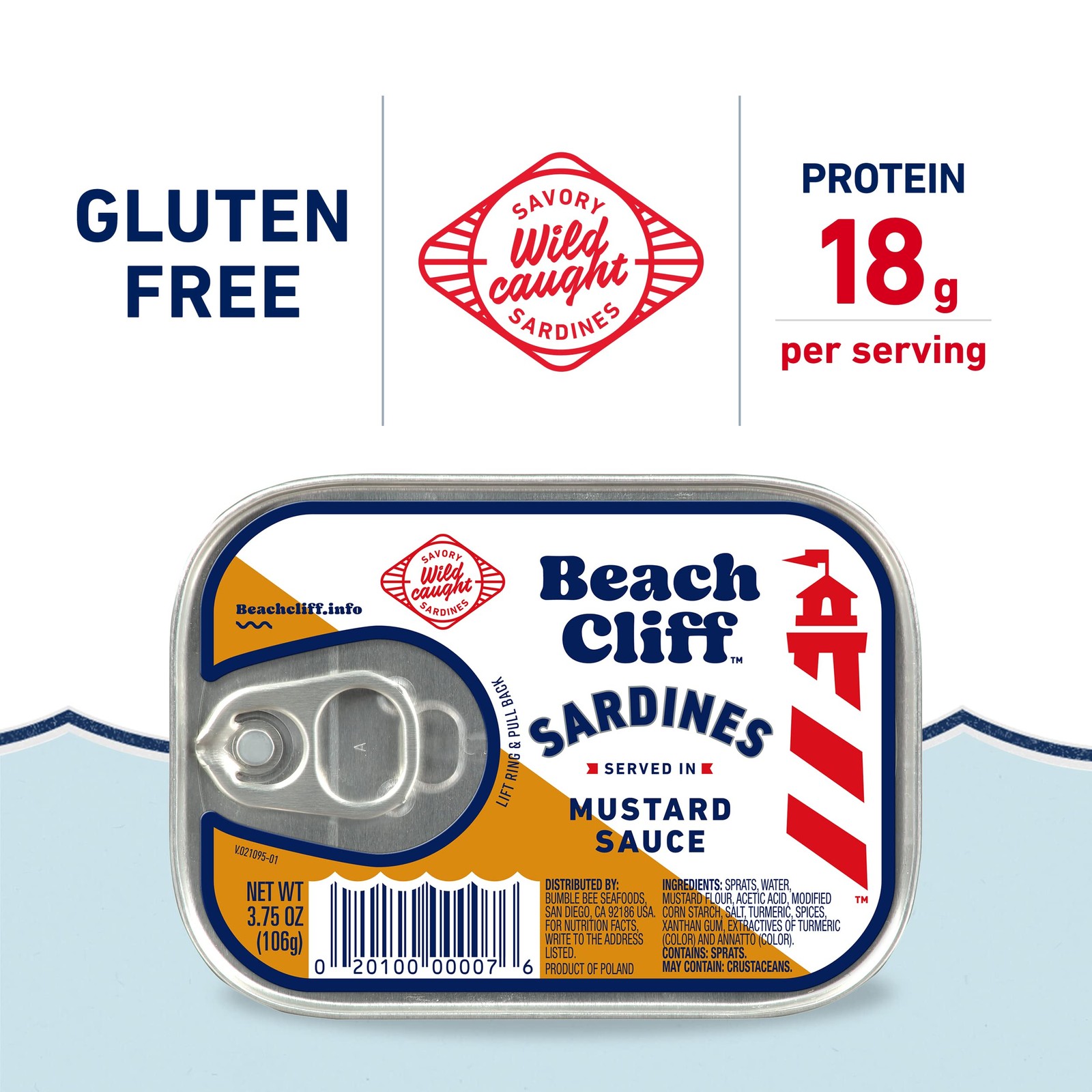 Wild Caught Sardines in Mustard Sauce, 3.75 oz Can (Pack of 12) – 16g Protein…