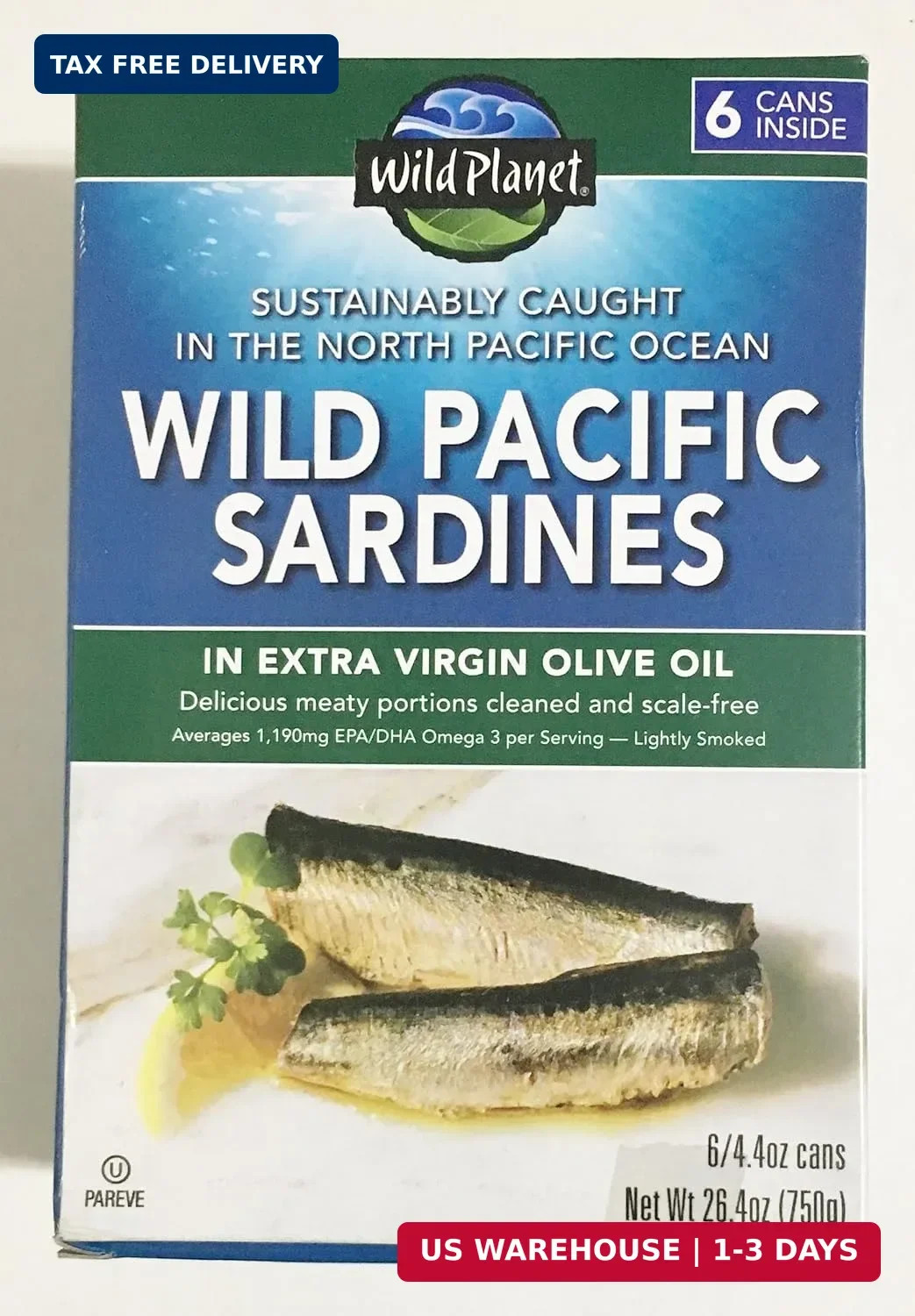 Wild Planet Wild Pacific Sardines in Extra Virgin Olive Oil 4.375oz