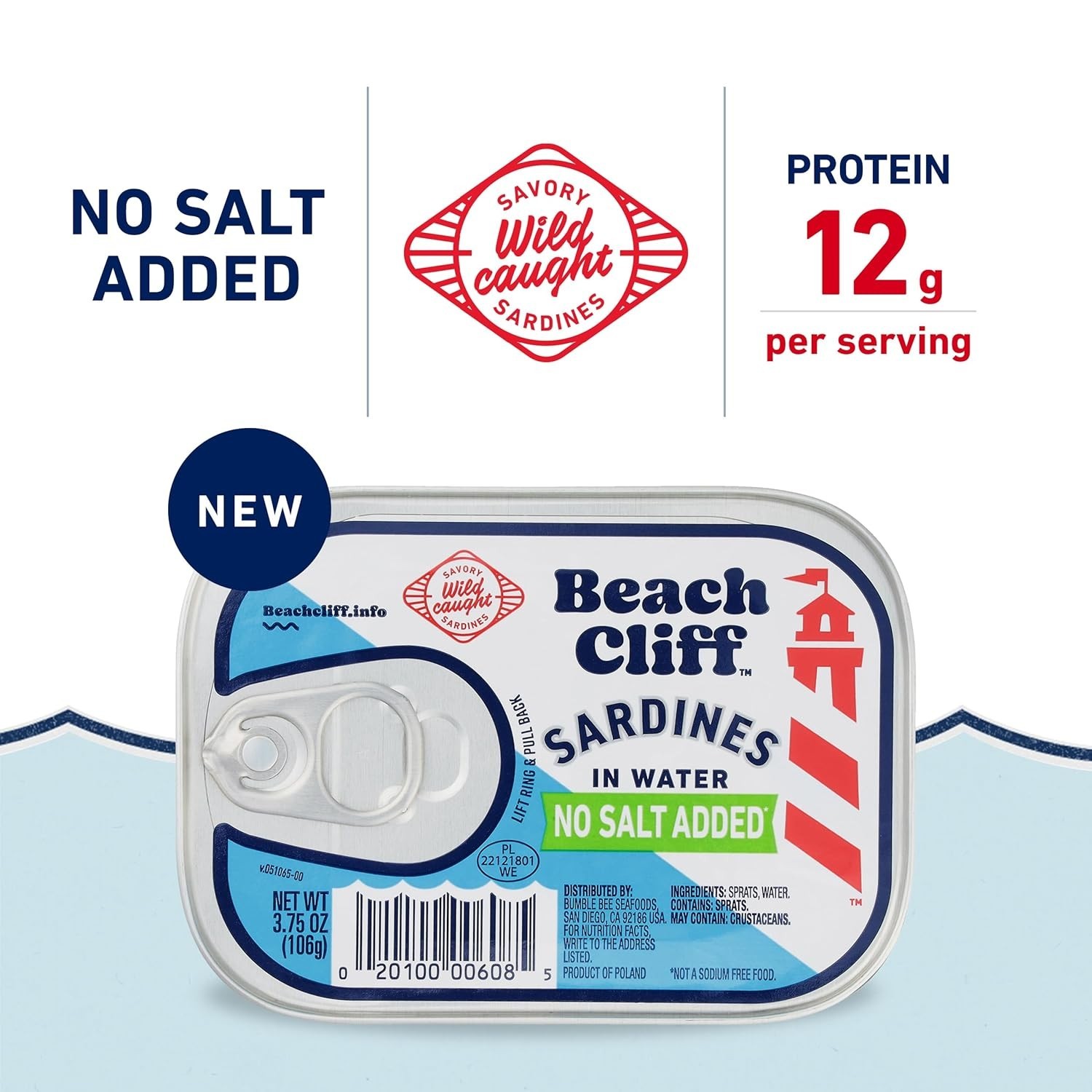 Convenient No Salt Added Canned Sardines – Ideal for Healthier Recipes, 12-Pack