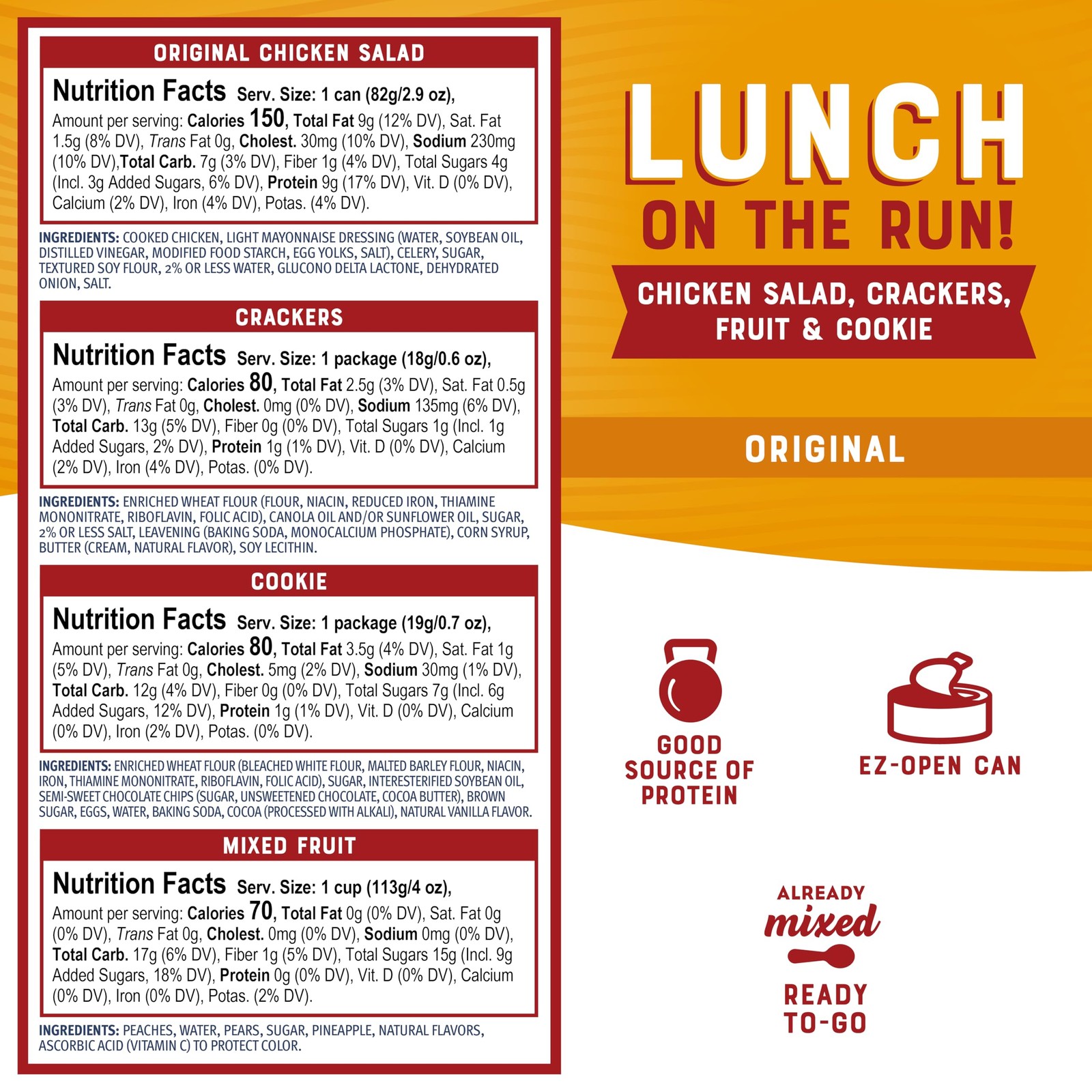 Bumble Bee Lunch On The Run Chicken Salad with Crackers Kit 8.2 oz Ready to Eat