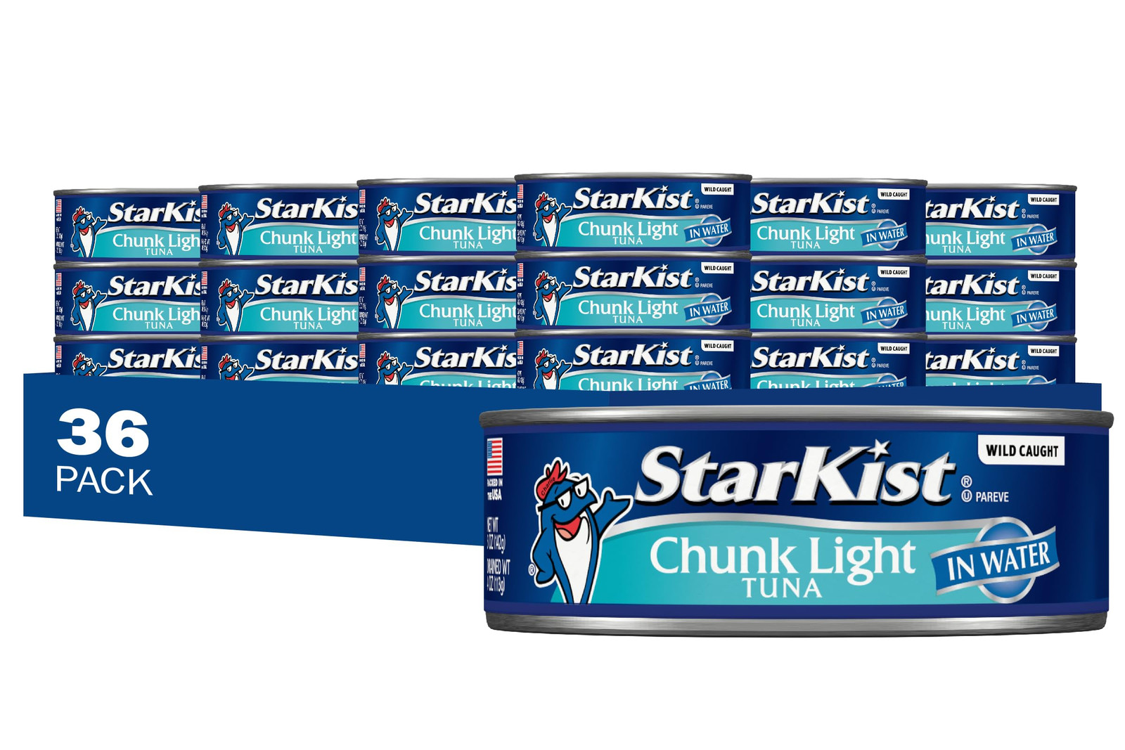 Chunk Light Tuna in Water, 12 – 5 oz Cans (Pack of 3) – 36 Total Cans