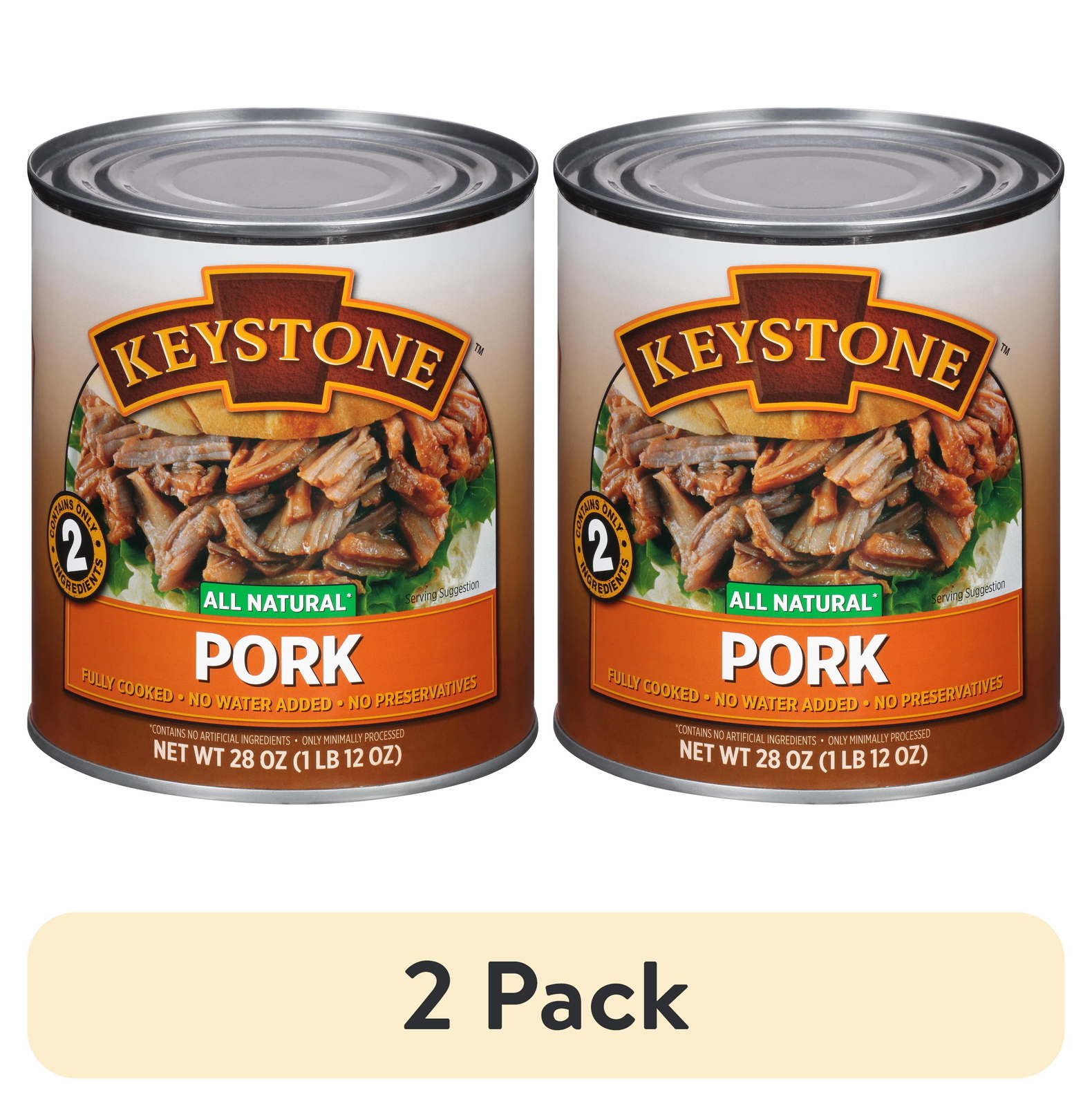 (2 Pack) All Natural Pork, 28 Oz Can