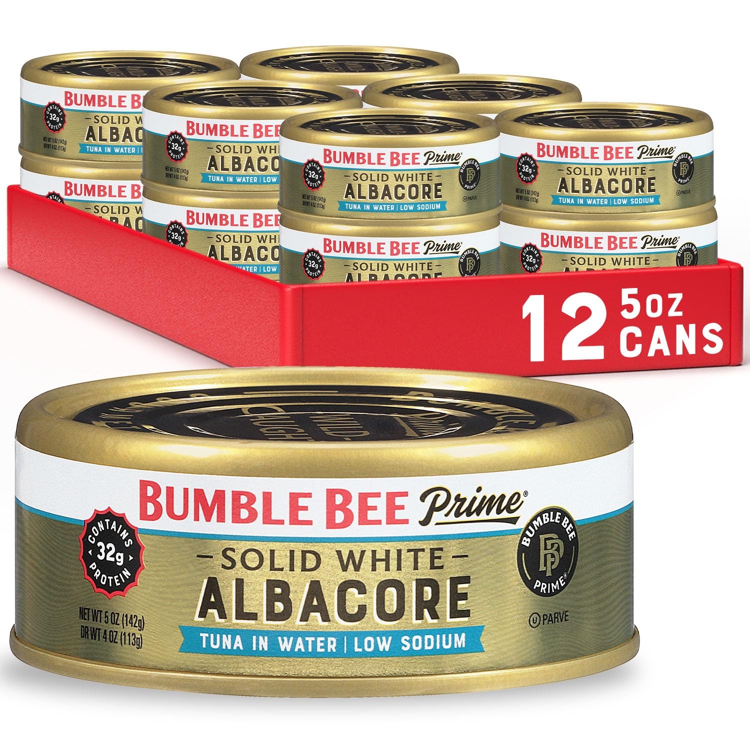 Bumble Bee Prime Low Sodium Solid White Albacore Tuna in Water, 5 oz Easy Open C