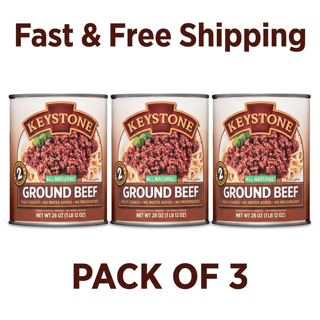 Free Shipping Keystone All Natural Ground Beef, 28 oz Can 3 cans