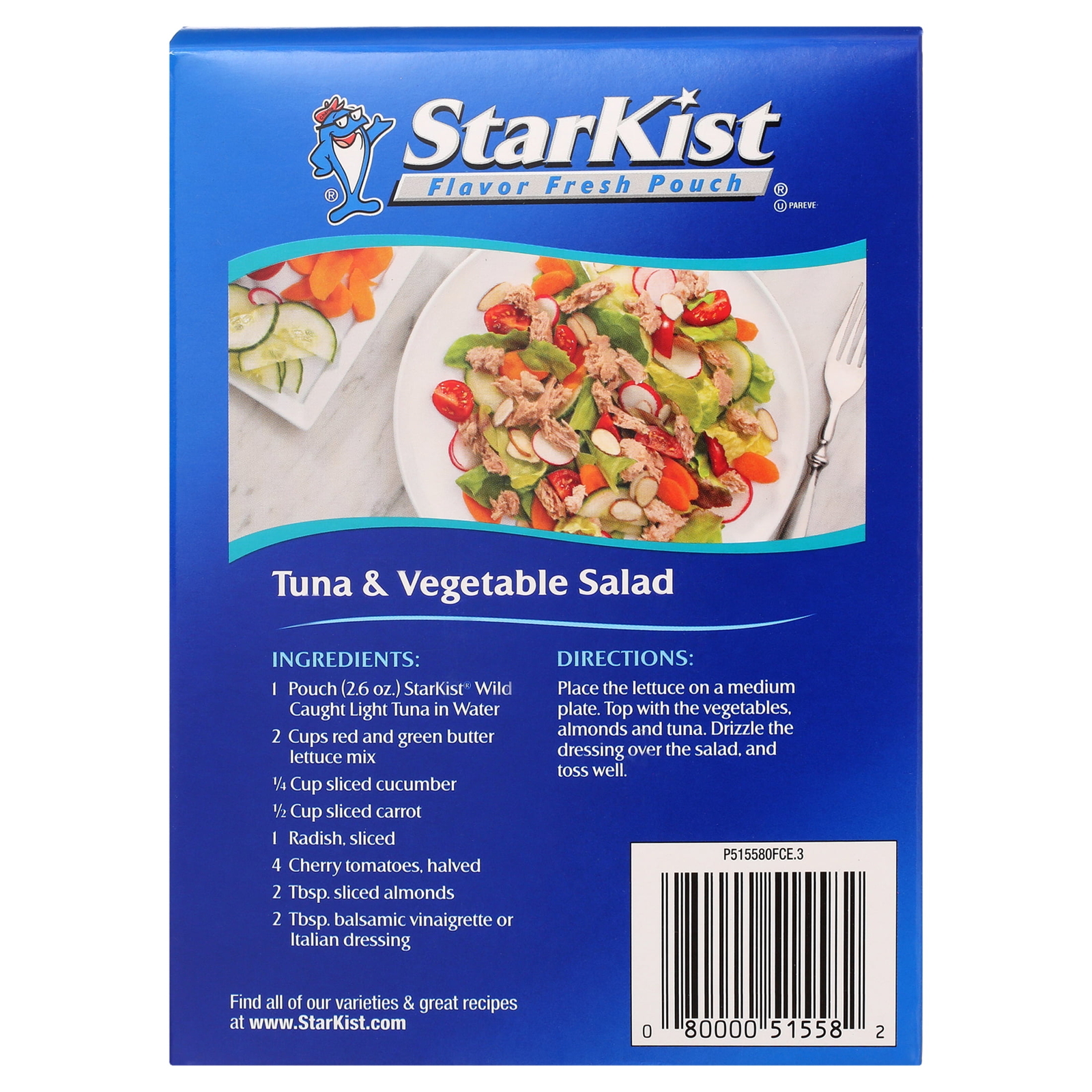 Fresh,StarKist Chunk Light Tuna in Water – 2.6 oz Pouch (8-Pack),New