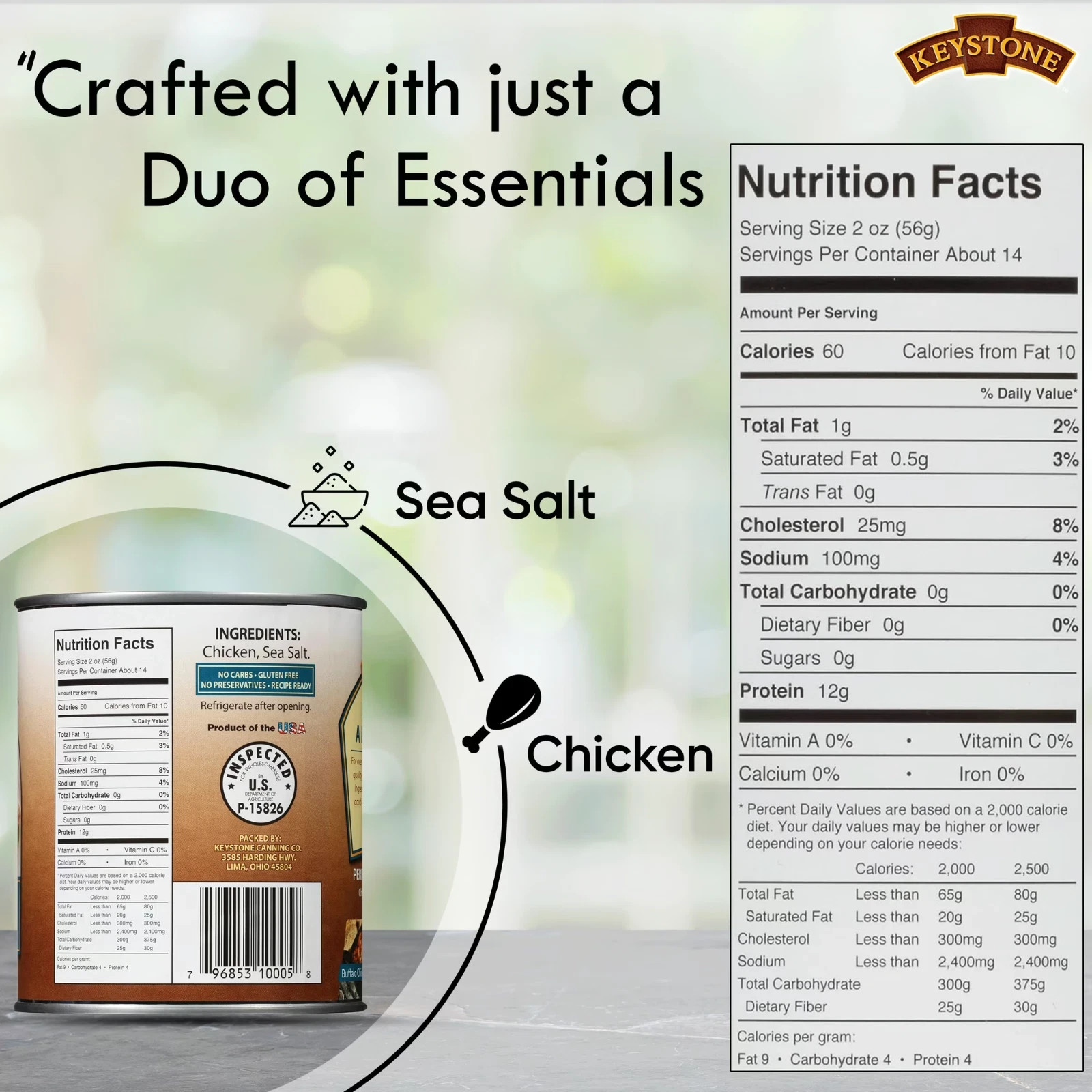 Keystone All Natural Chicken, 28 oz Can 2pk