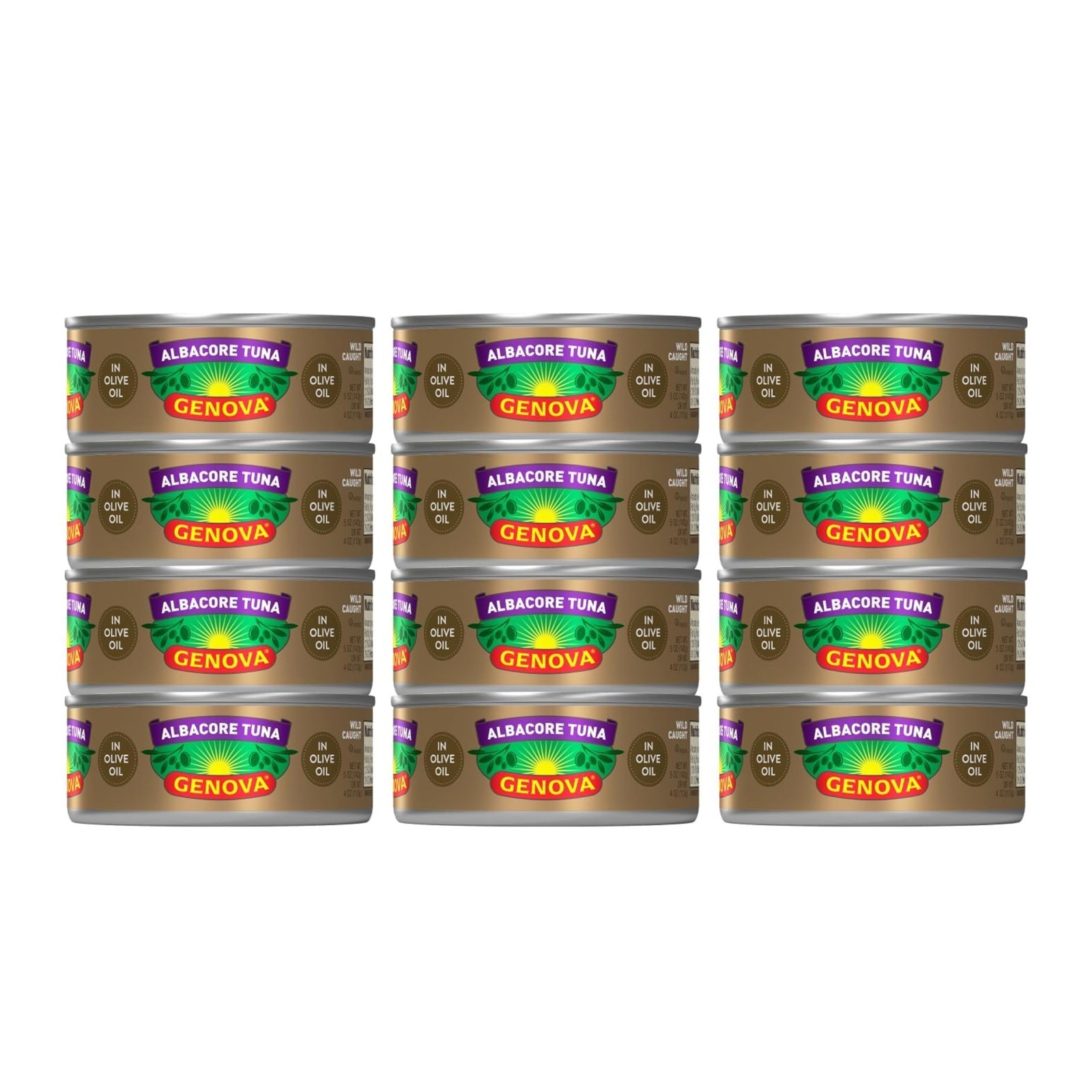 Wild Caught Albacore Tuna in Olive Oil, 5 oz Cans (12 Pack) – Solid White Fish