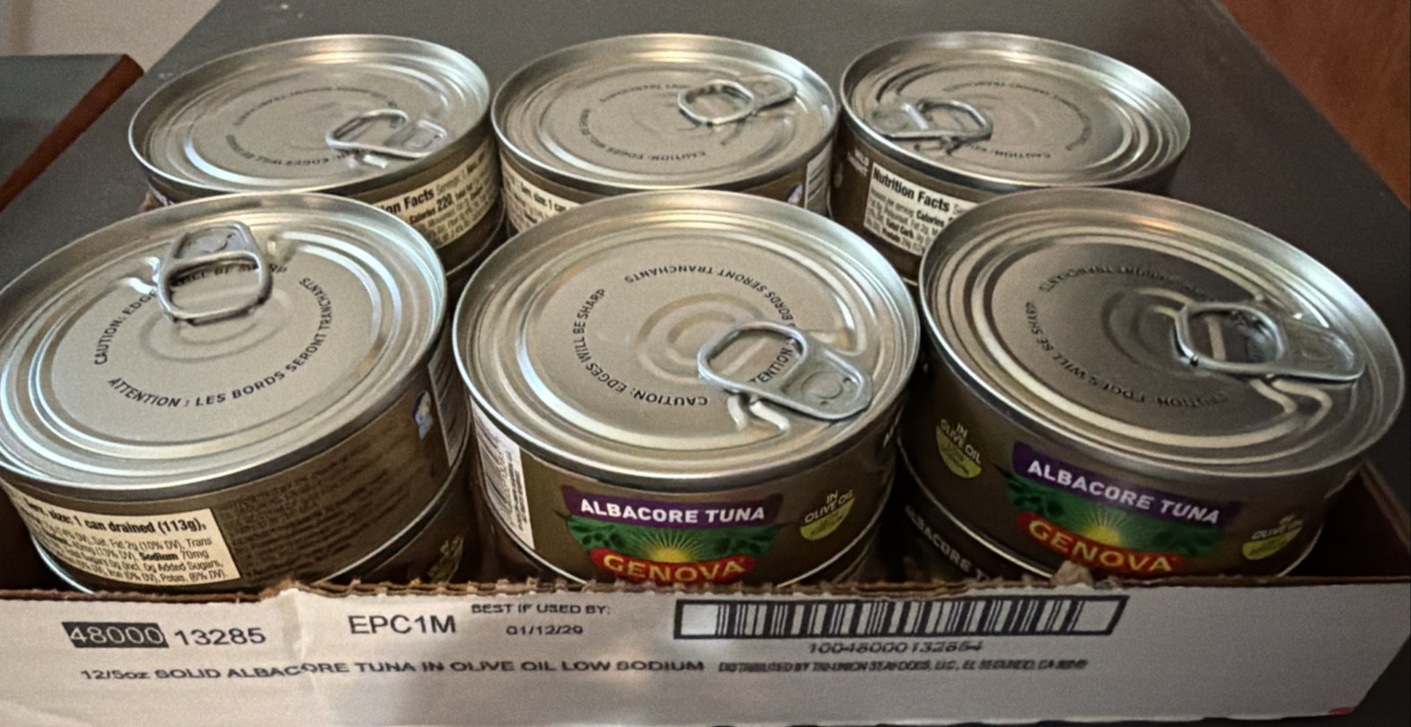 Genova Solid White Albacore Tuna In Olive Oil Low Sodium 12 Pack Canned Fish
