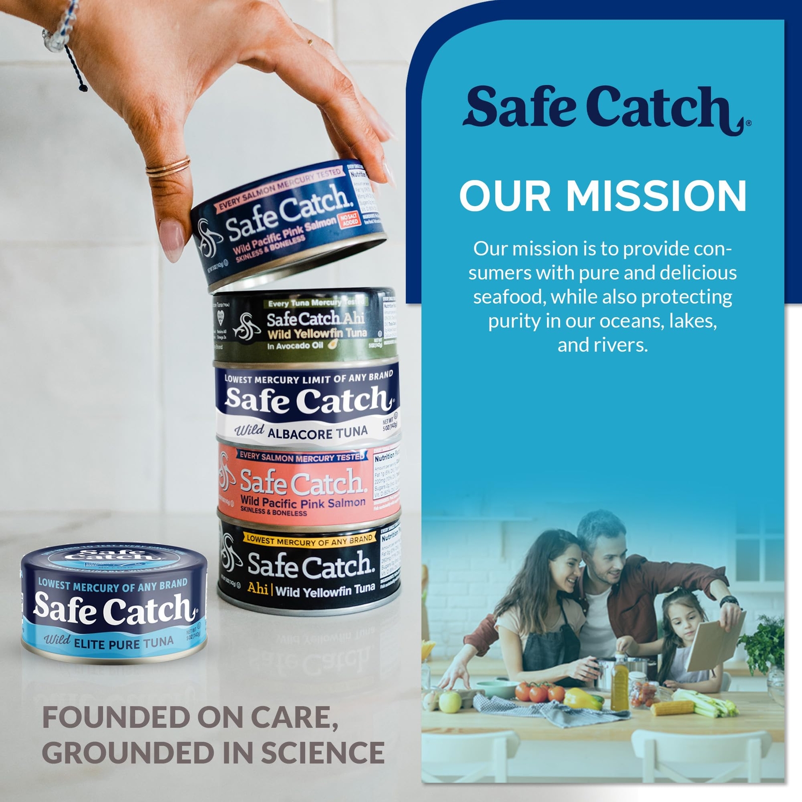 Safe Catch Wild Albacore Tuna Canned Low Mercury Can Tuna Fish Steak Gluten-F…