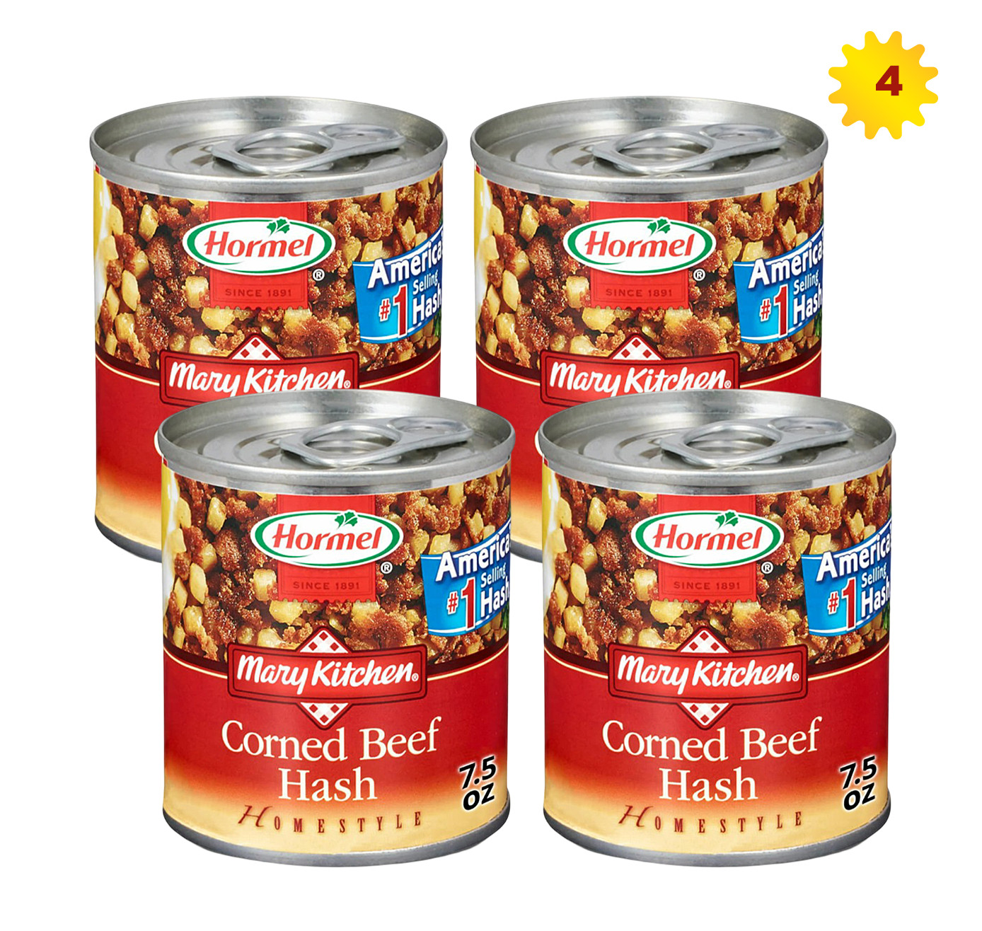 Hormel Mary Kitchen Corned Beef Hash, 7.5 Ounce x 4 cans