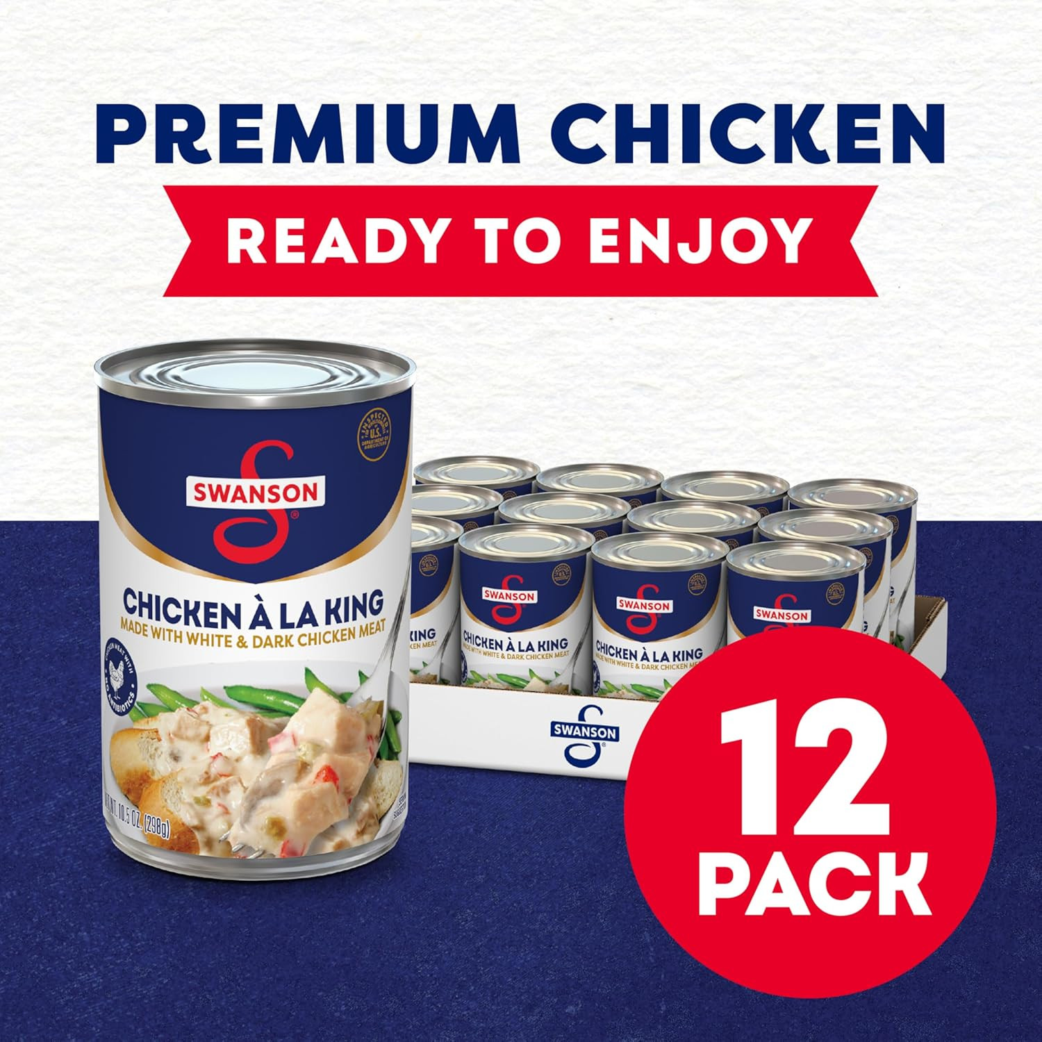 Swanson Canned Chicken a La King with White and Dark Chicken Meat