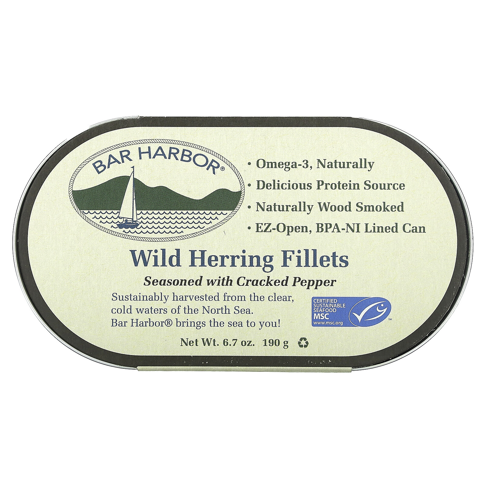 Wild Herring Fillets, Seasoned with Cracked Pepper, 6.7 oz (190 g)