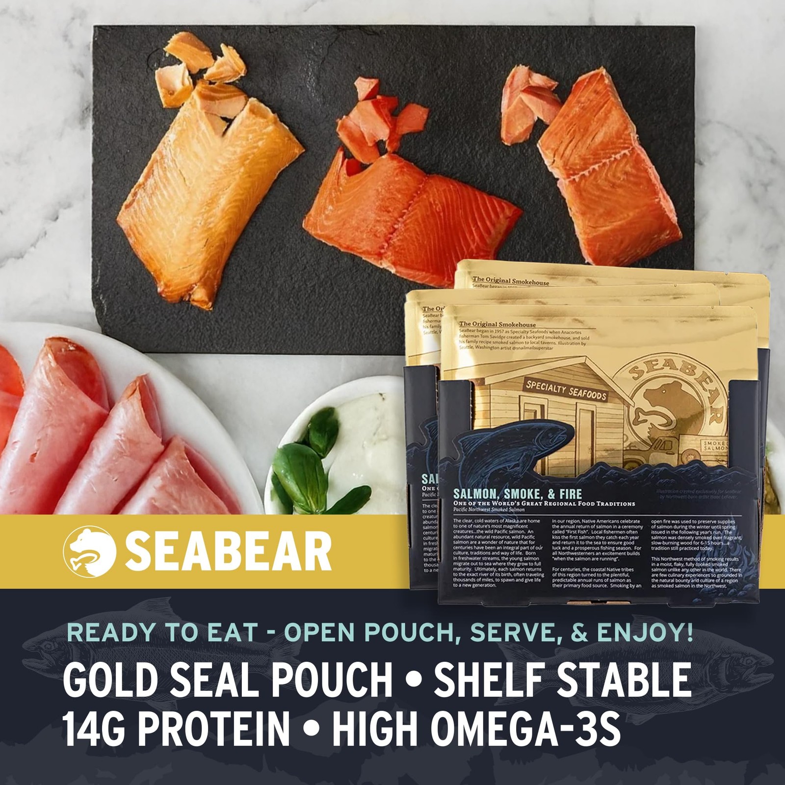 SeaBear – Premium Wild Alaskan Smoked Sockeye 18oz Pink Premium Coho