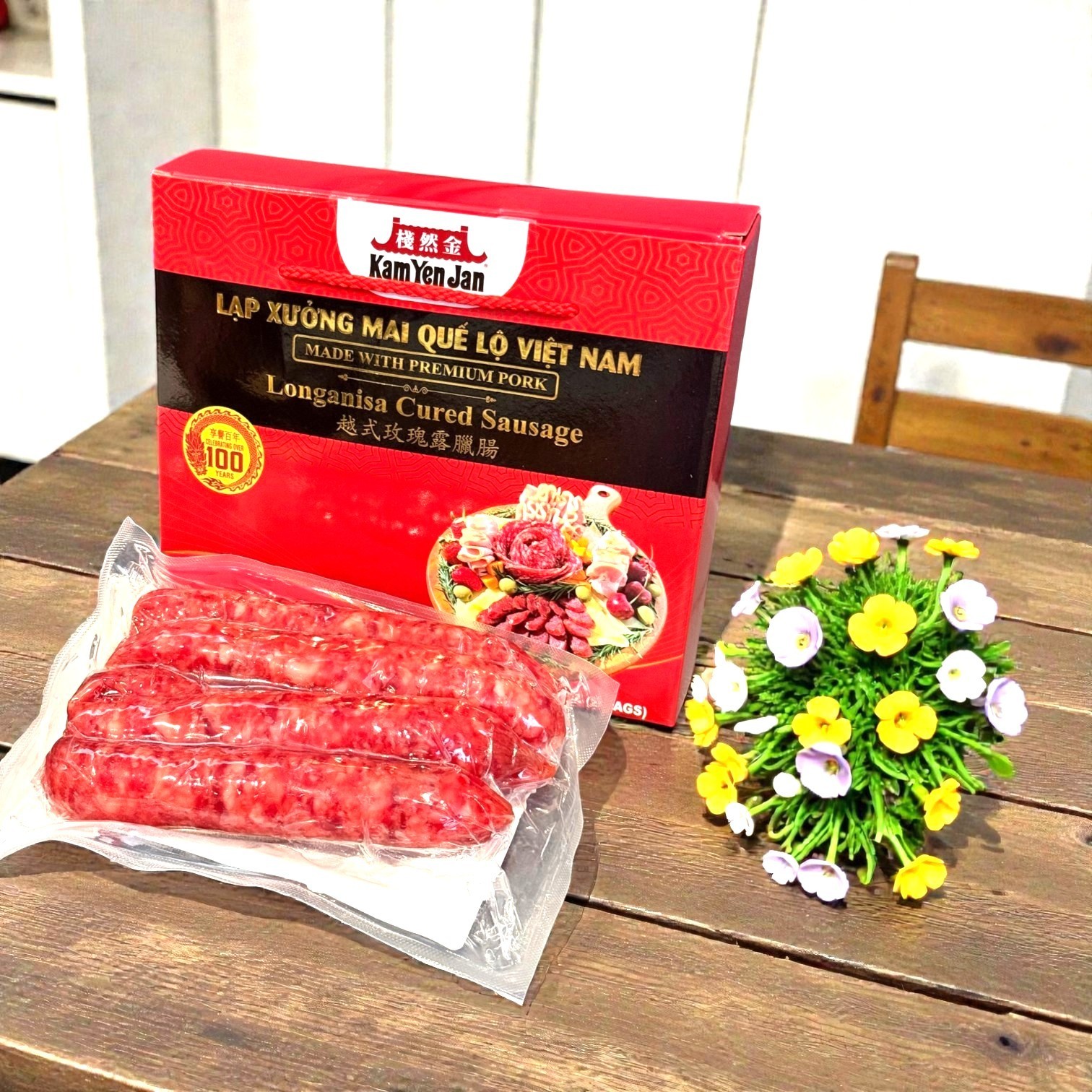 Longanisa Cured Sausage with Premium Pork- Lap Xuong Mai Que Lo – Product of USA