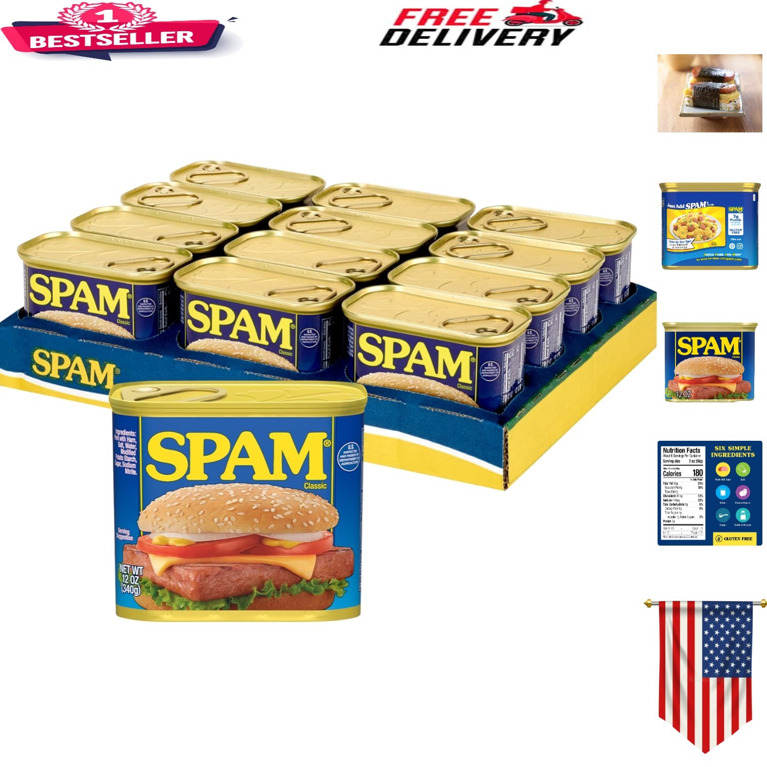 12 Pack Classic Canned Meat 12 oz – High Protein & Fully Cooked Delicacy