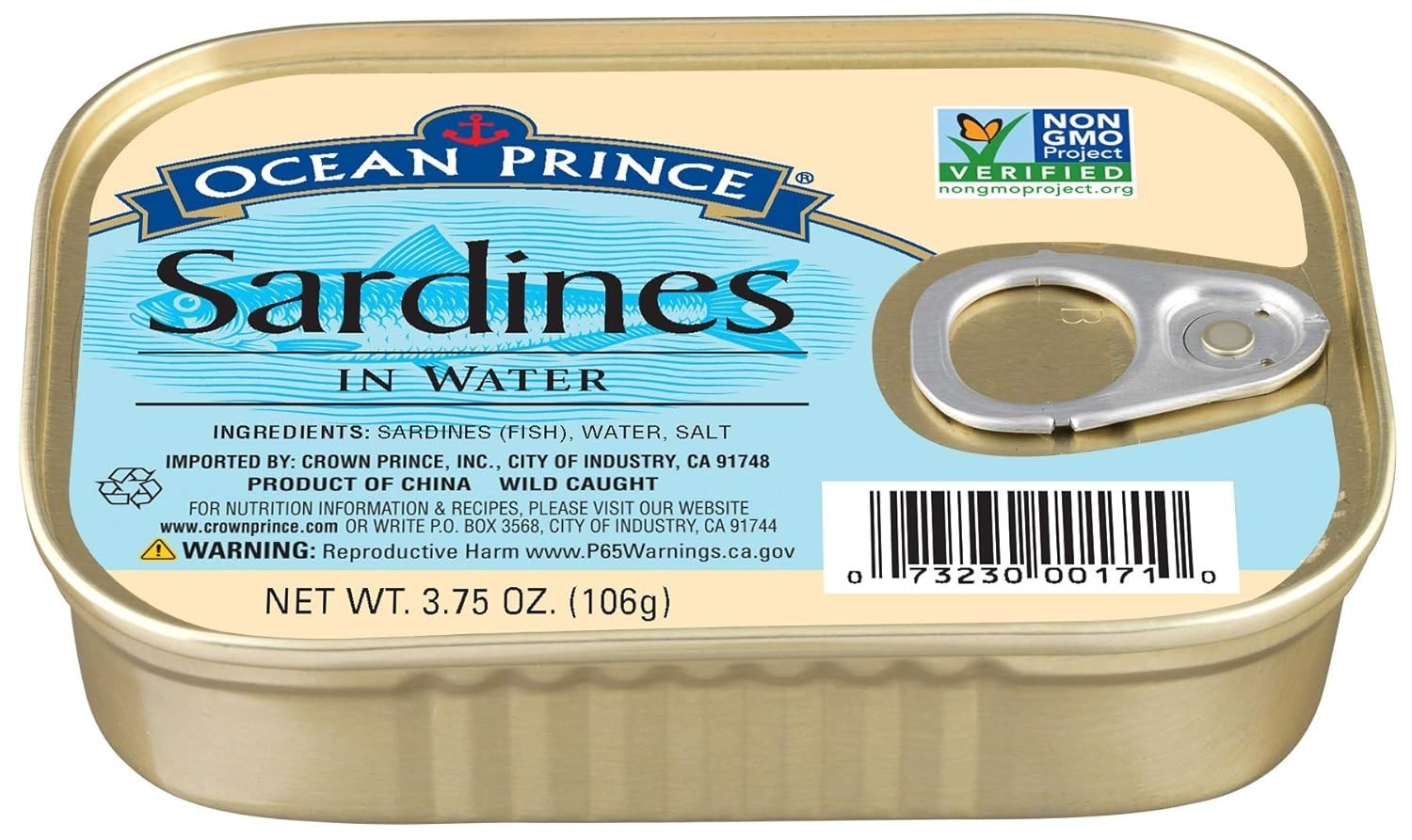 12 Pack of Fresh Ocean Prince Sardines in Water – Perfect for Quick Meals