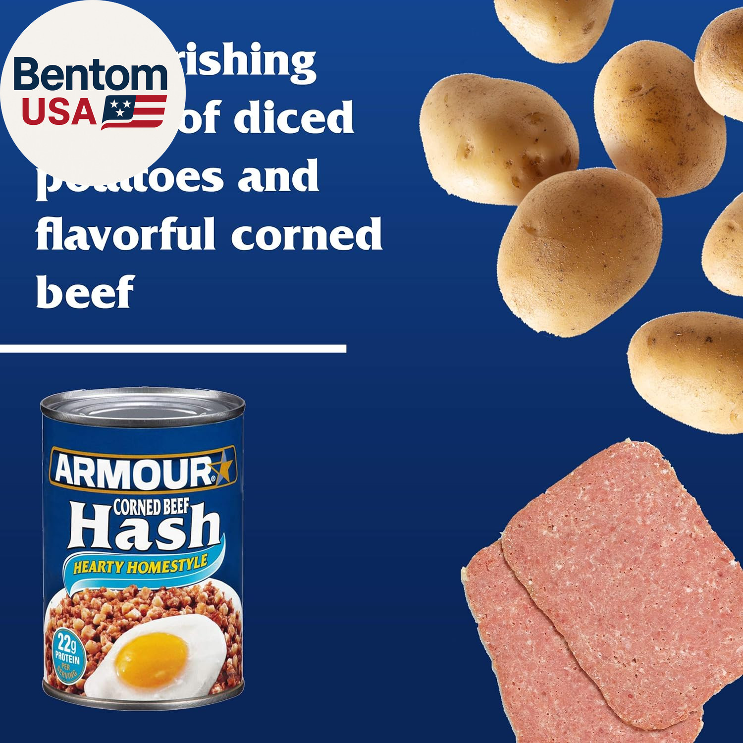 Star Corned Beef Hash, Hearty Homestyle, Canned Food, 12 – 14 OZ Cans
