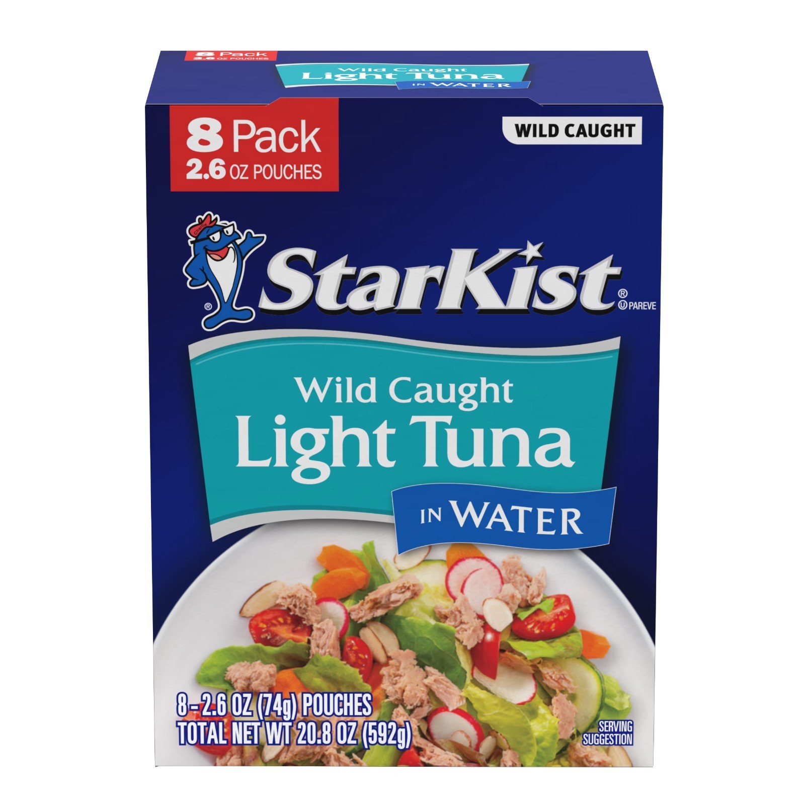 StarKist Chunk Light Tuna in Water , 2.6 oz Pouch ,8 Pack.