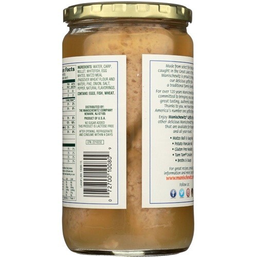 Manischewitz Gefilte Fish in LIQUID Broth (Non-Jelled) 24 Oz. (1 Jar)