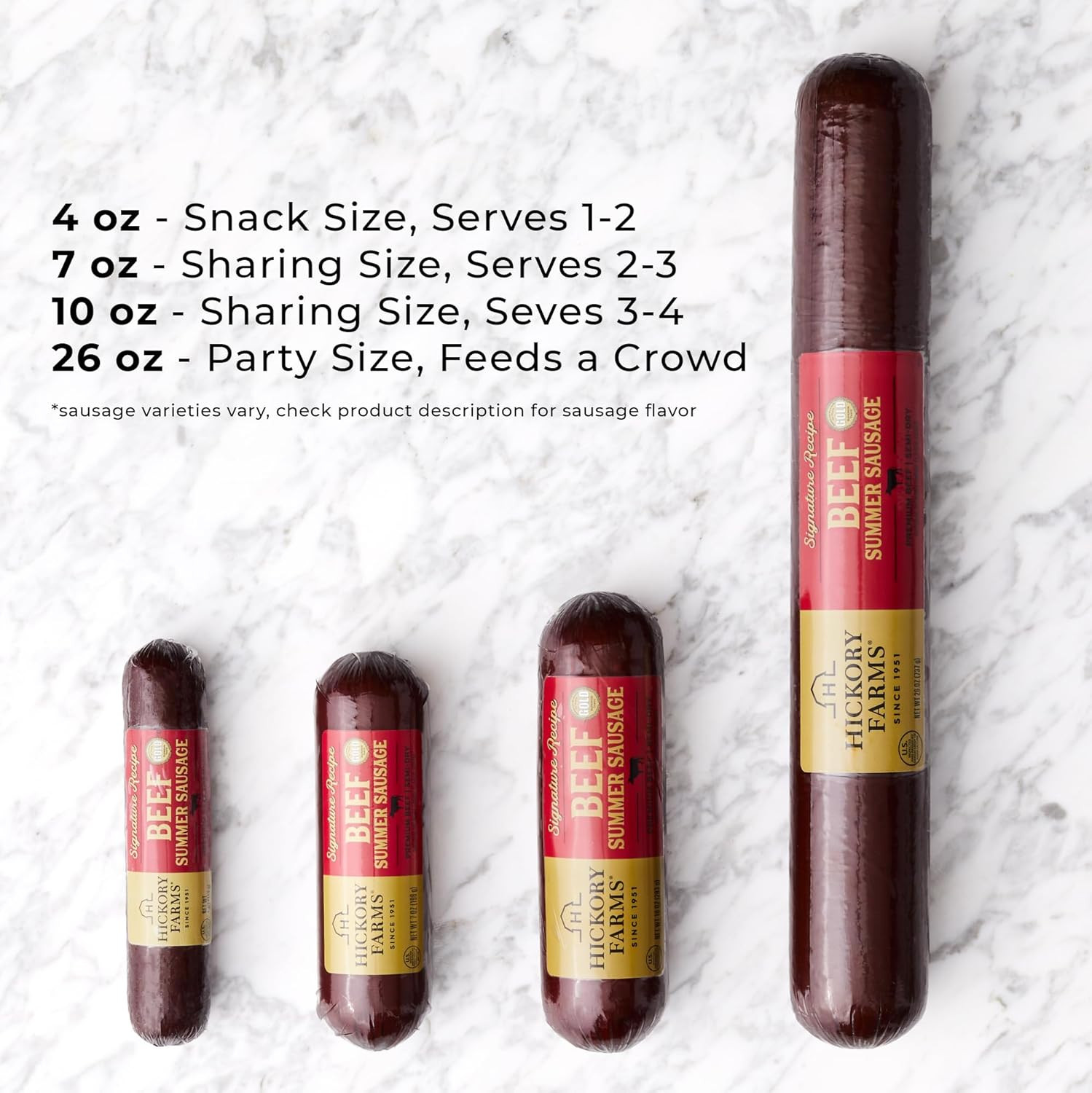 Party-Size Signature Beef Summer Sausage, 26 Ounces | Great for Snacking, Gifts,