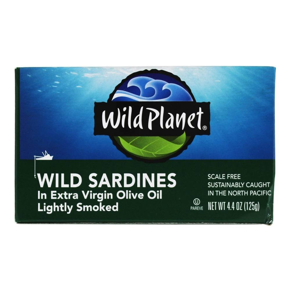 Wild Planet Wild Sardines in Extra Virgin Olive Oil, Sea Salt, Lightly Smoked, T