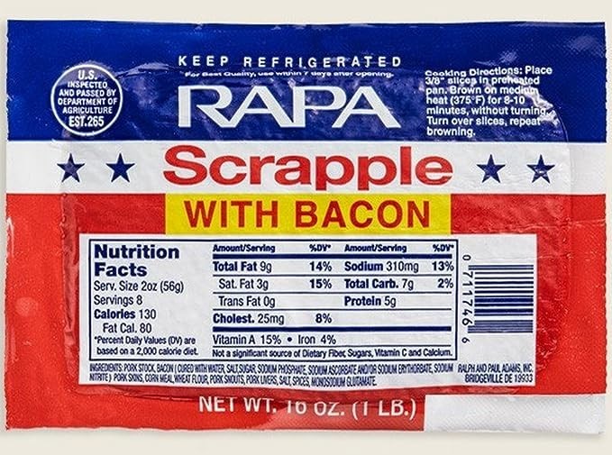 Rapa Scrapple Bacon 16 oz pack of 6
