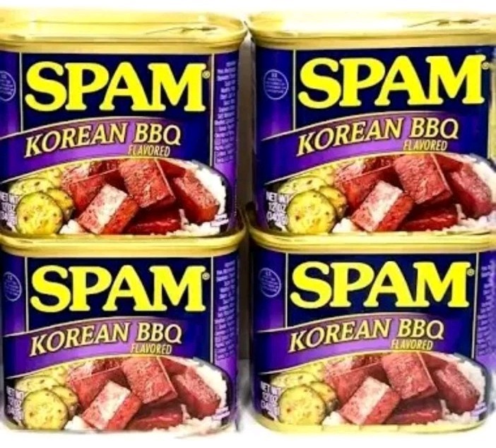 4 SPAM Korean BBQ 12 oz. Can Cans Meat Food Ham Pork Tasty Fresh EXP 2028
