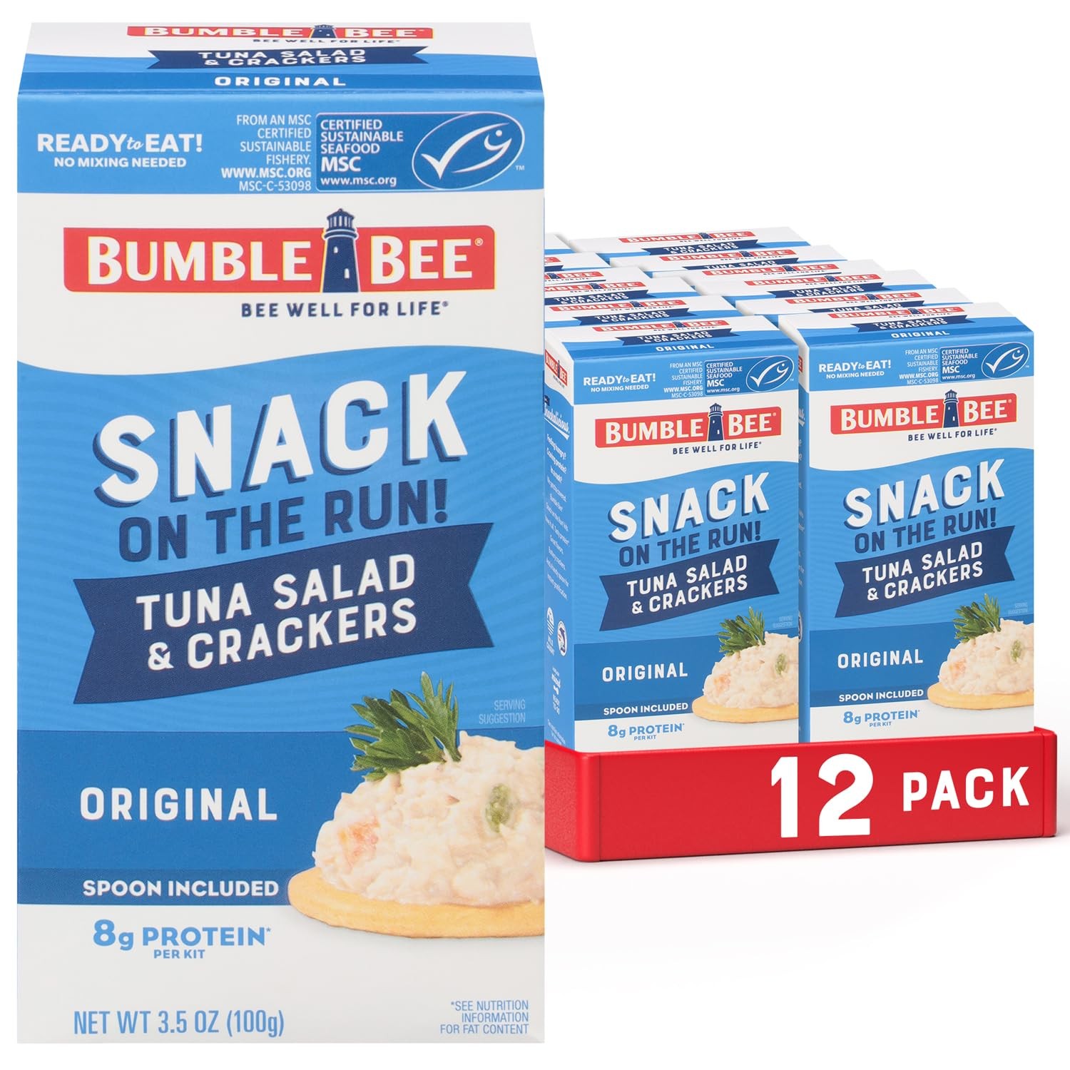 Bumble Bee Snack On The Run Protein Snack Pack 8g Protein per Box Original …