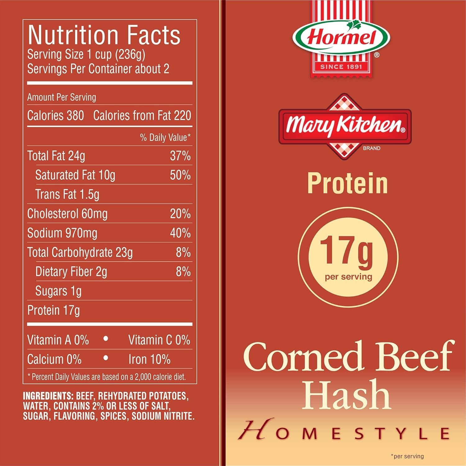 Classic HORMEL Corned Beef Hash 8 Pack – 4 oz, Deliciously Hearty Meals at Home
