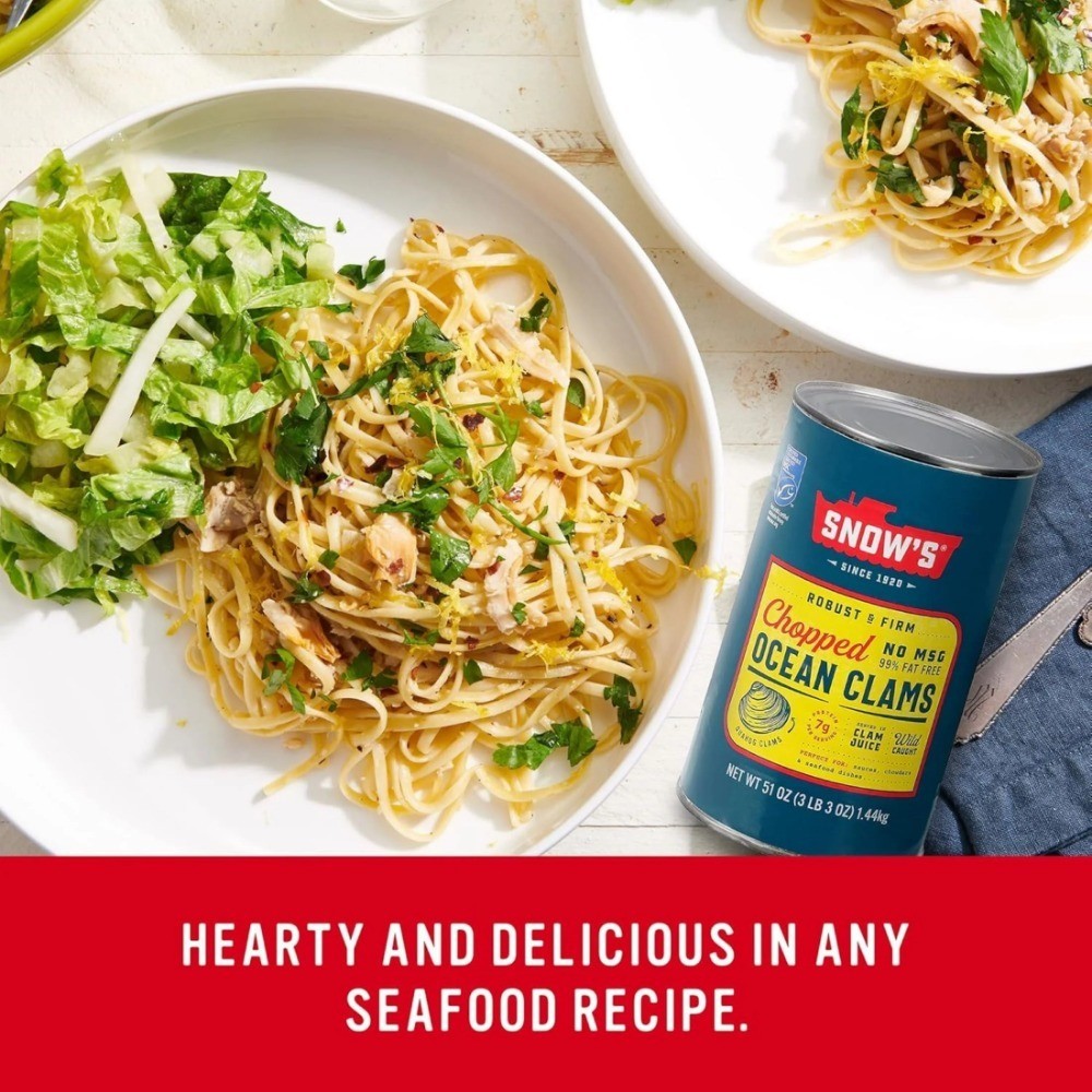 Wild Caught Chopped Ocean Clams, Gluten Free, No MSG, 7g Protein per Serving,