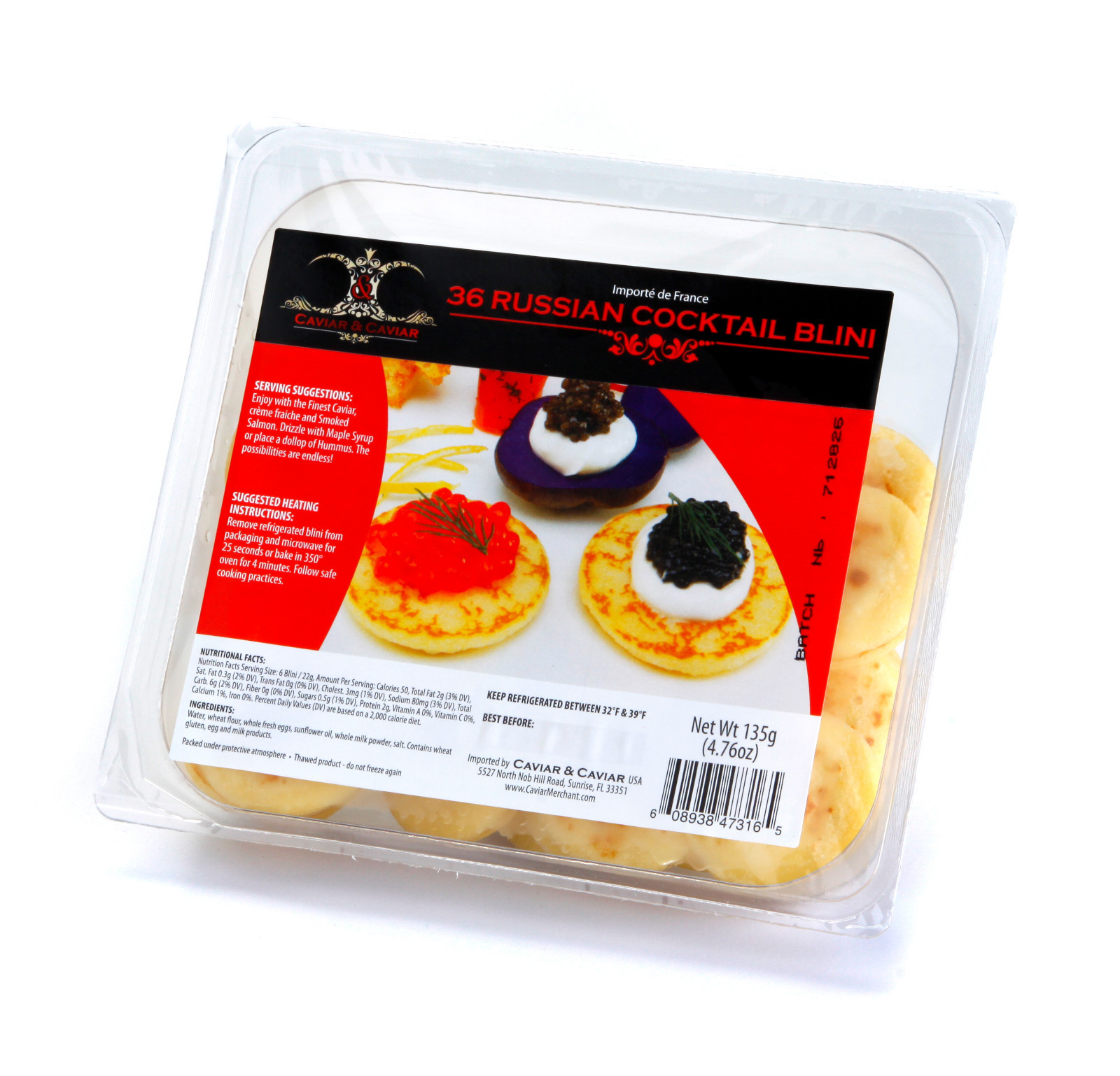 ONIX Royale Fresh Osetra Caviar 1oz + 36pc Mini Blini + Pearl Spoon