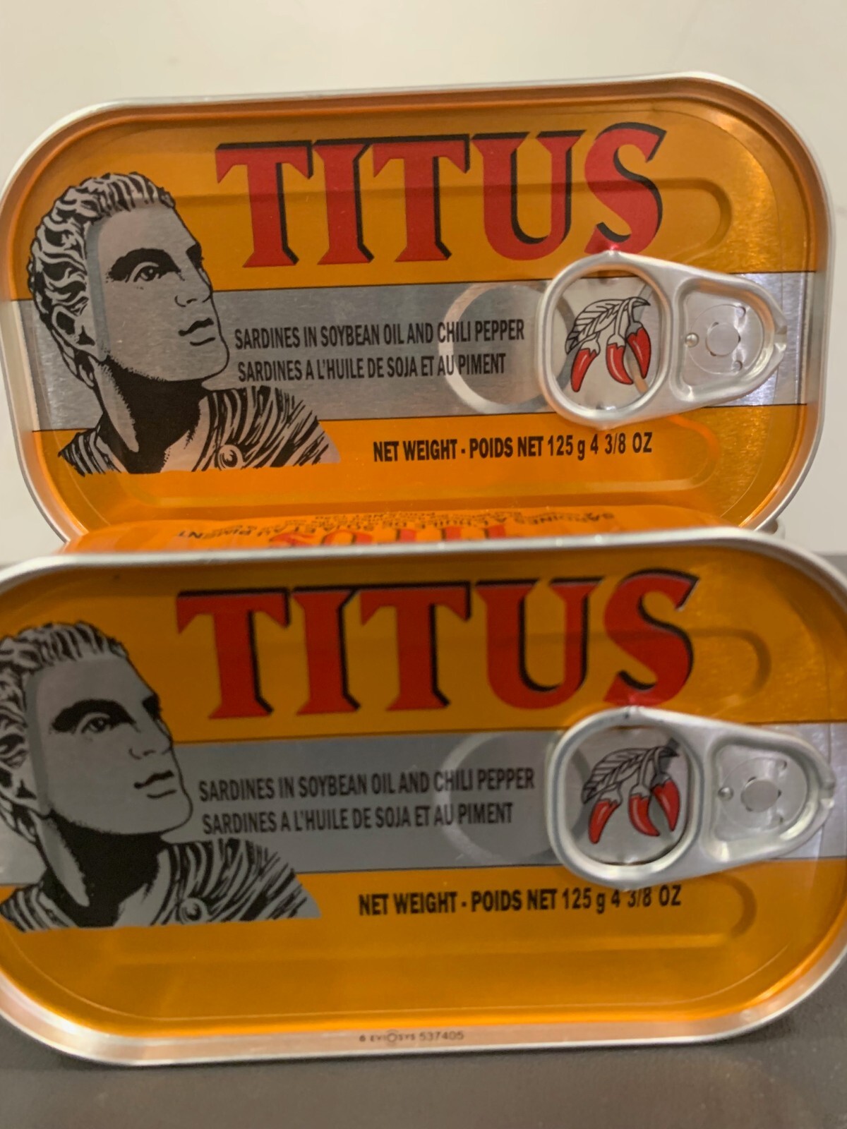 Titus Sardines in soybean Oil and chili pepper 125g, ****6 CANS***